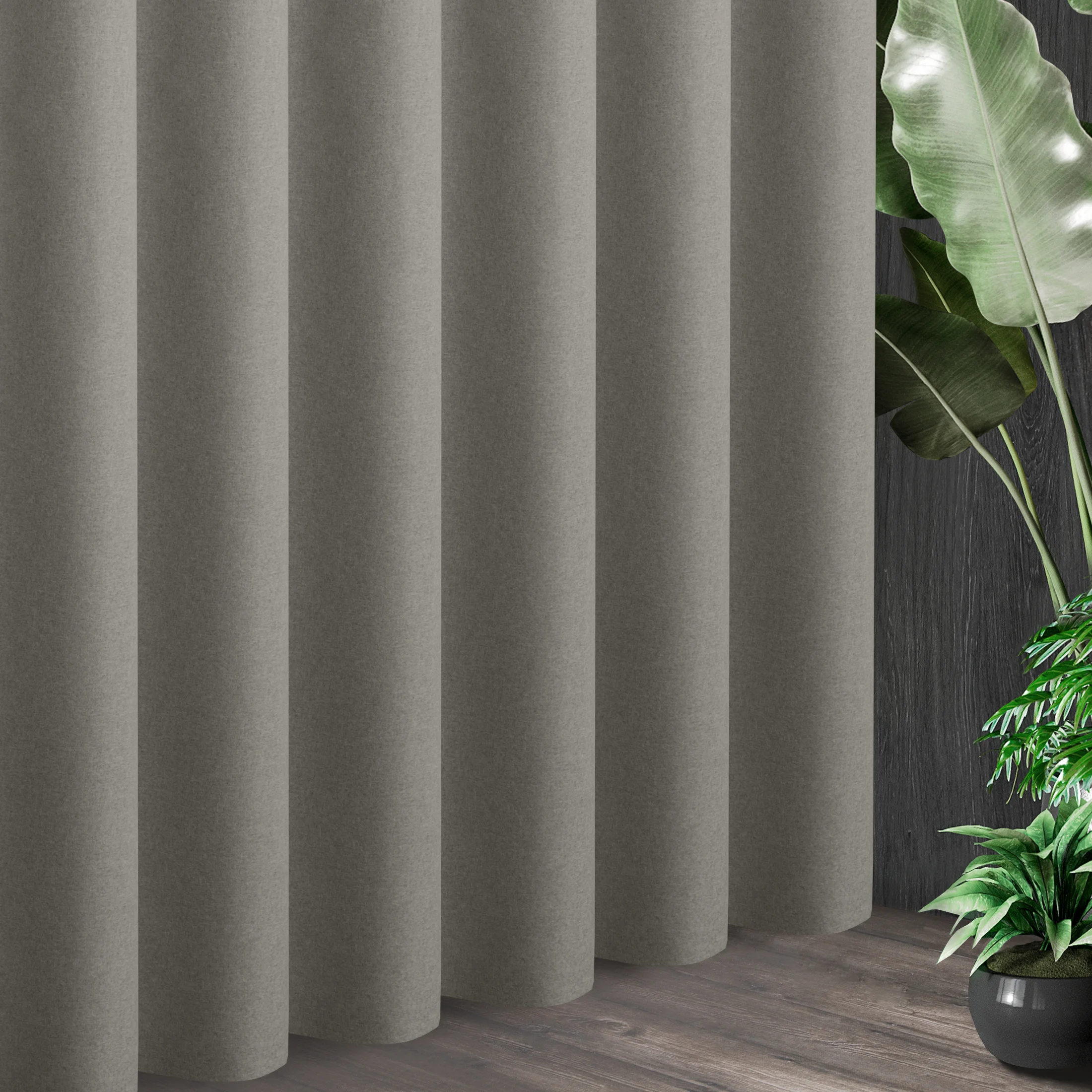 Tkanina zasłonowa typu blackout 100% zaciemnienia i widocznym splocie