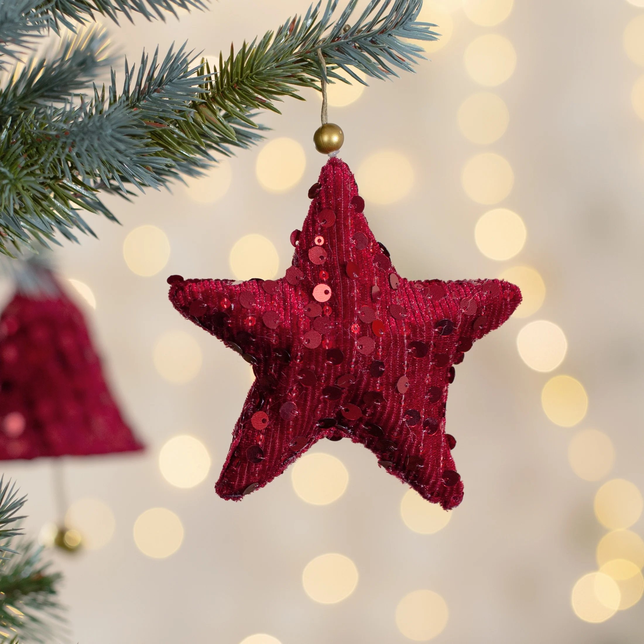Ozdoba choinkowa GWIAZDA z lśniącymi cekinami |