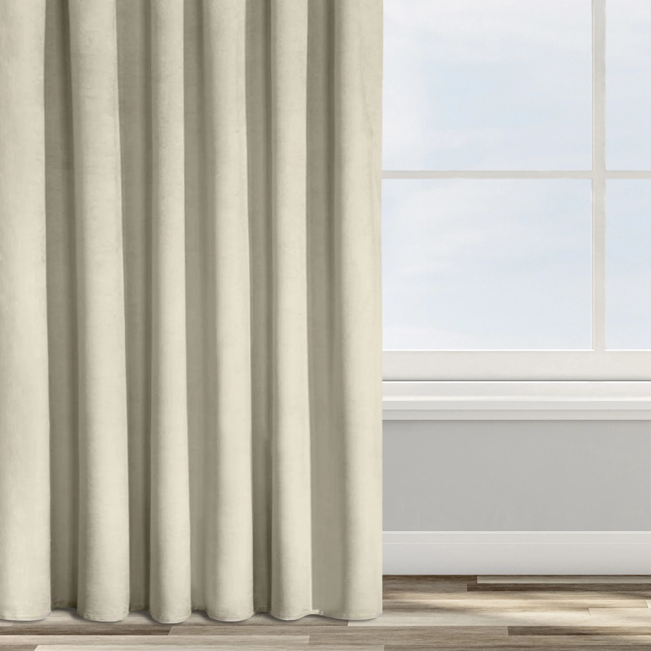 Zasłona welwetowa beżowa 140x270 cm taśma - ROSA - Design 91 | eurofirany