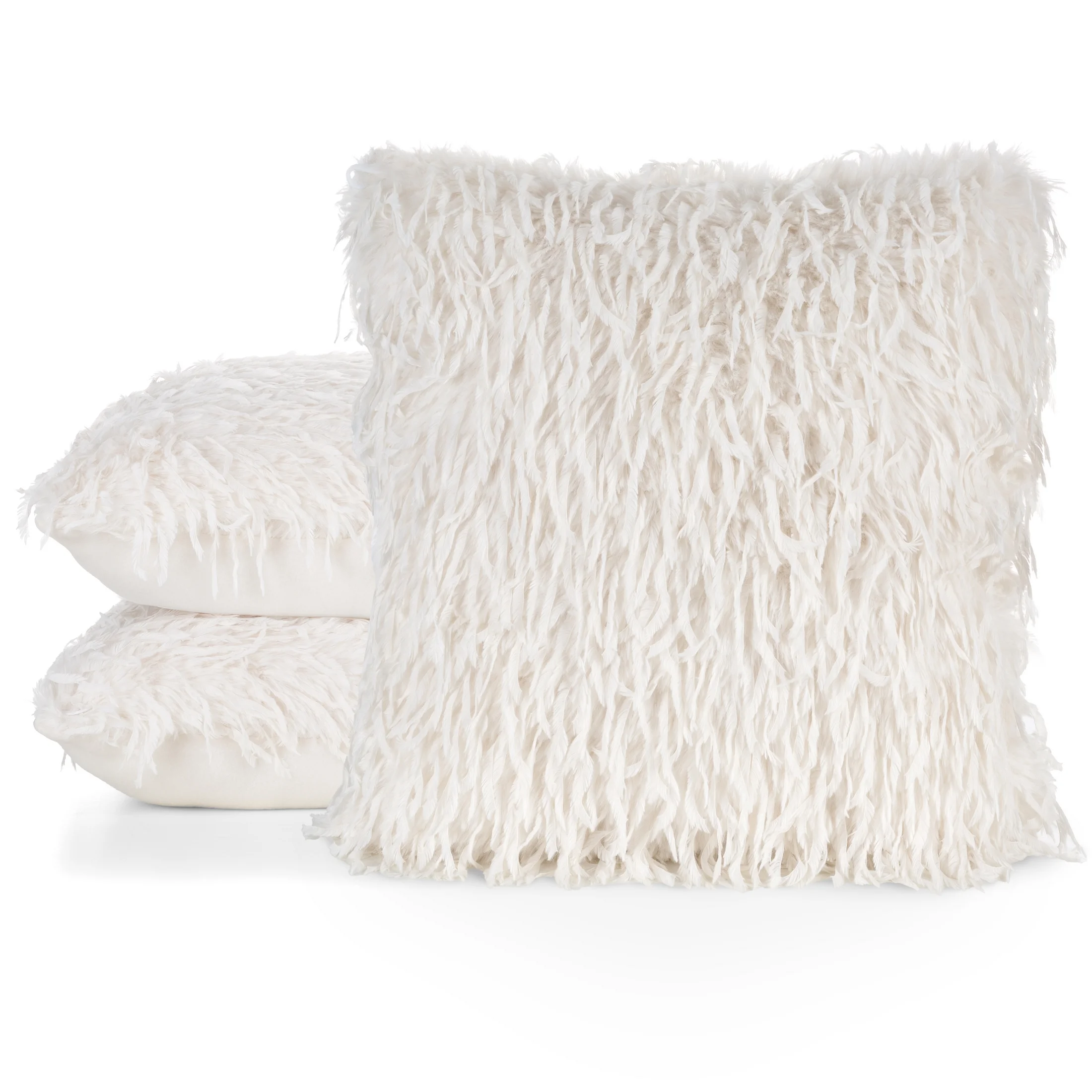 Poszewka na poduszkę 45x45 cm biała z miękkiego futerka ADORE