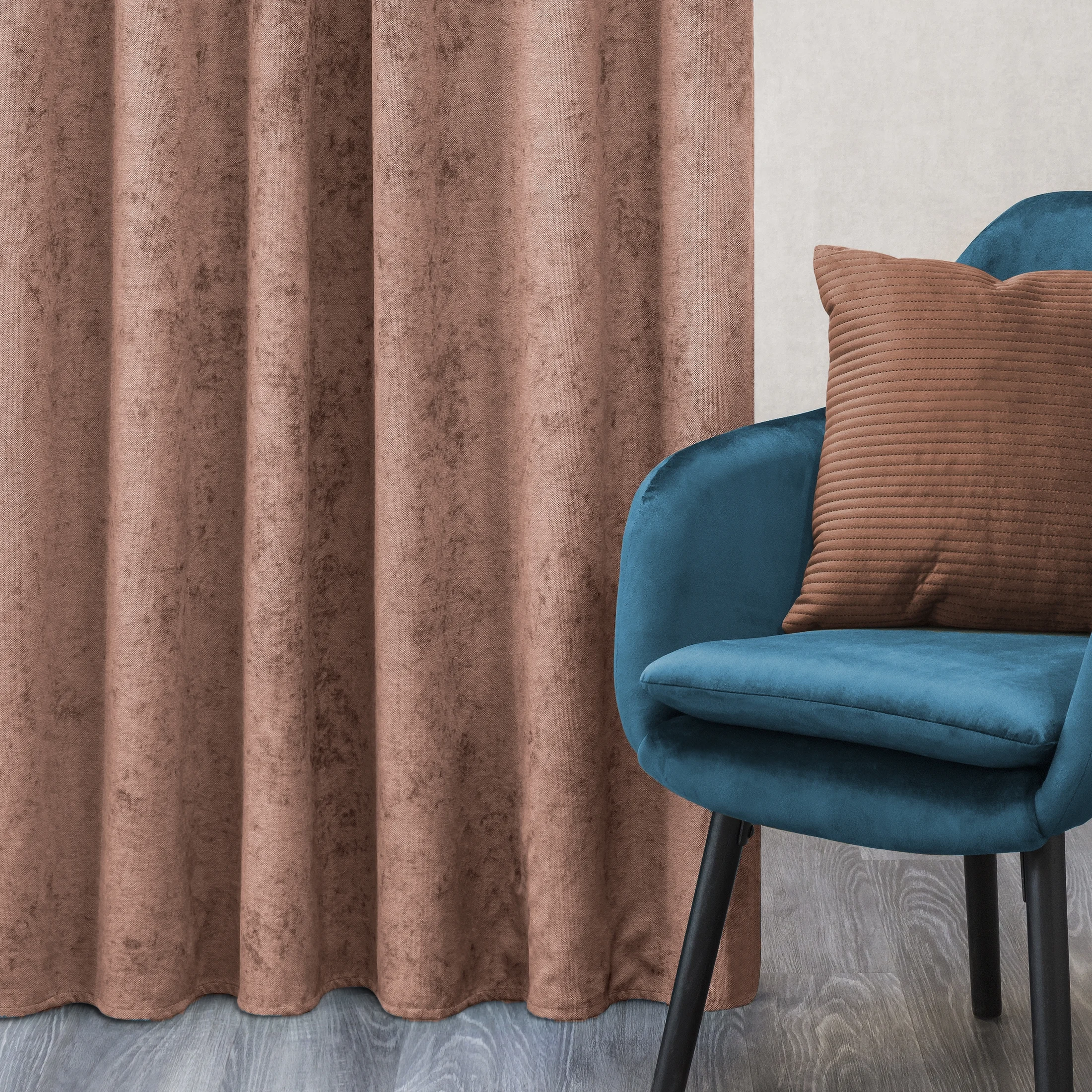 Zasłona ciemnoróżowa szenilowa 140x250 cm przelotka - ANISA | eurofirany