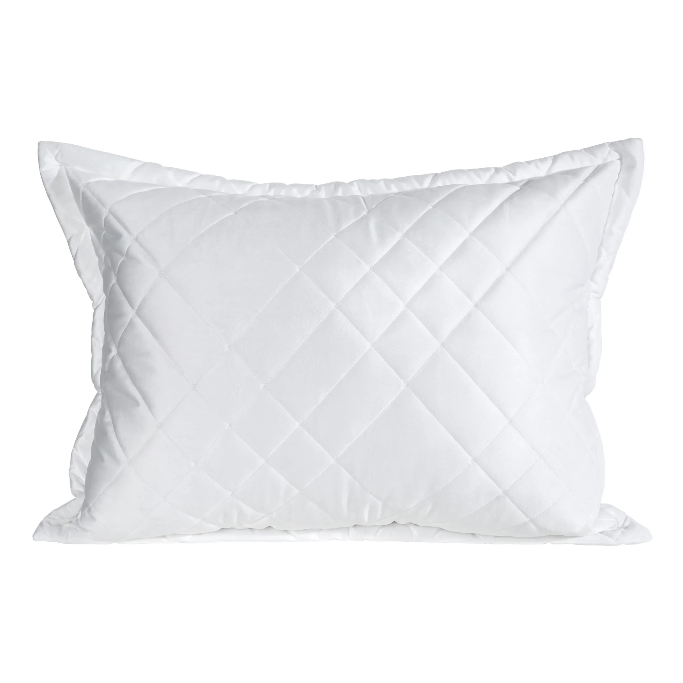 Poszewka na poduszkę 50x70 cm welwetowa, biała zdobiona geometrycznymi przeszyciami RIA 6 Eurofirany Premium | eurofirany