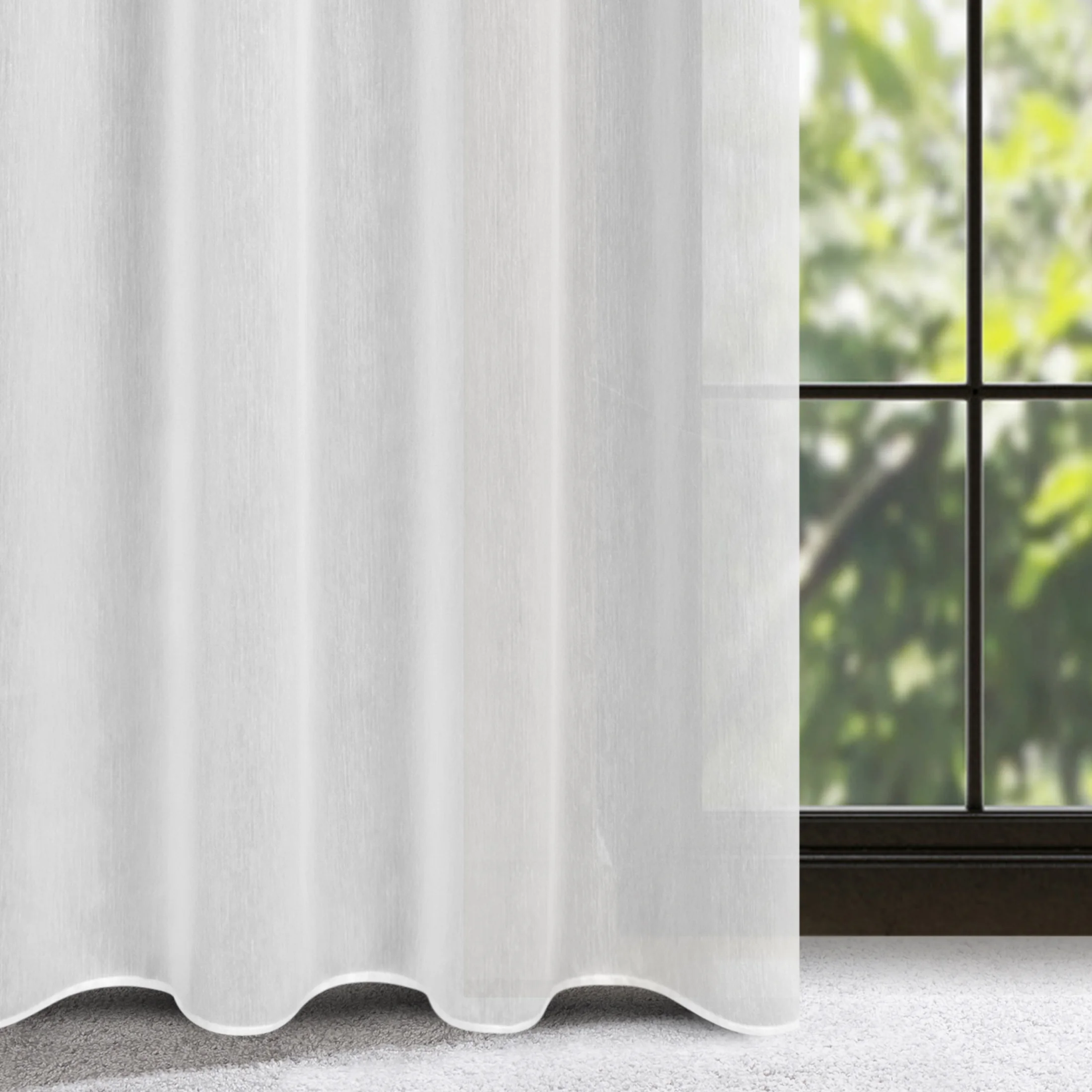 Firana biała o strukturze drobnego deszczyku przeplatana złotą nicią 300x250 cm przelotka LUNA | eurofirany