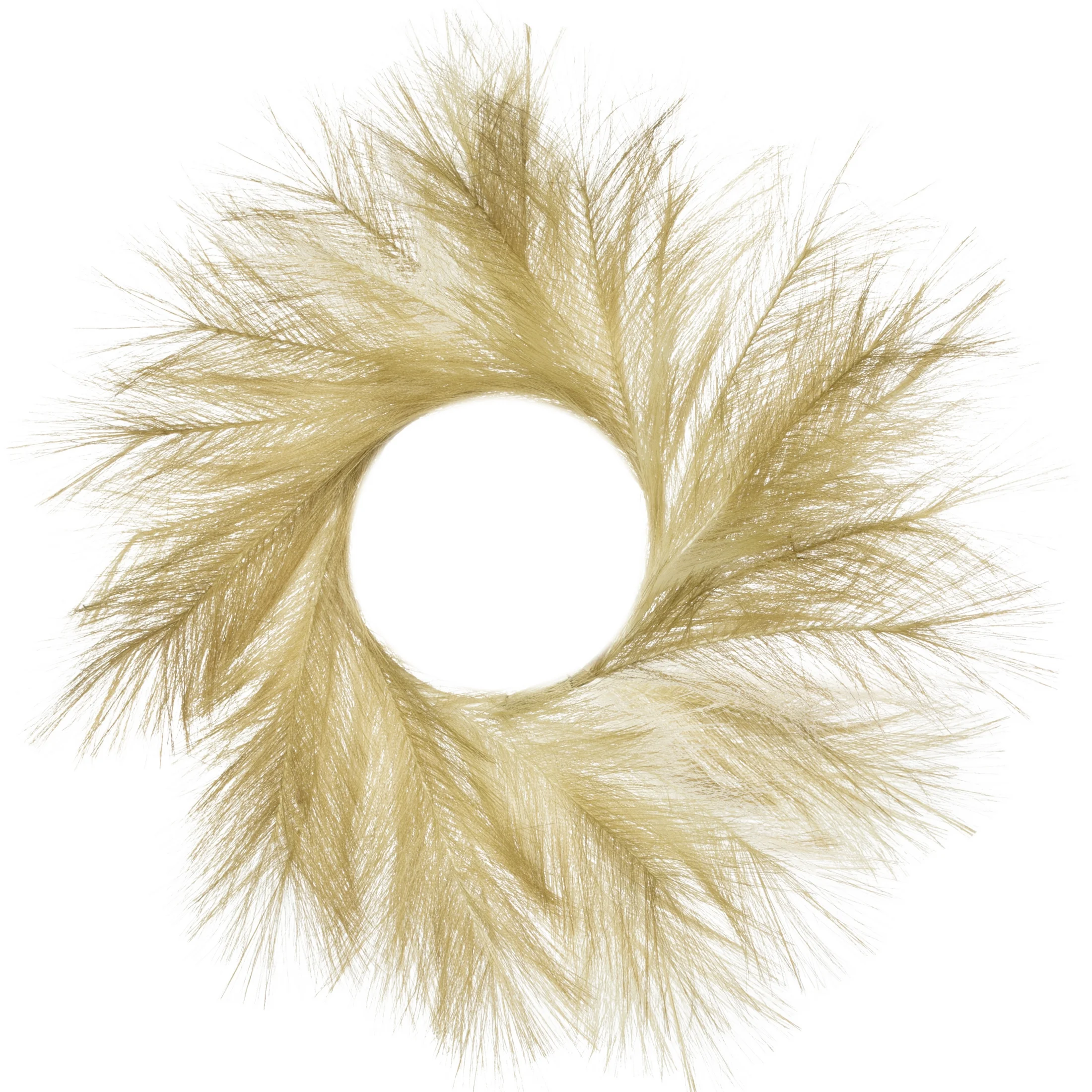 Wianek sztuczny z trawy pampasowej oliwkowy 40 cm