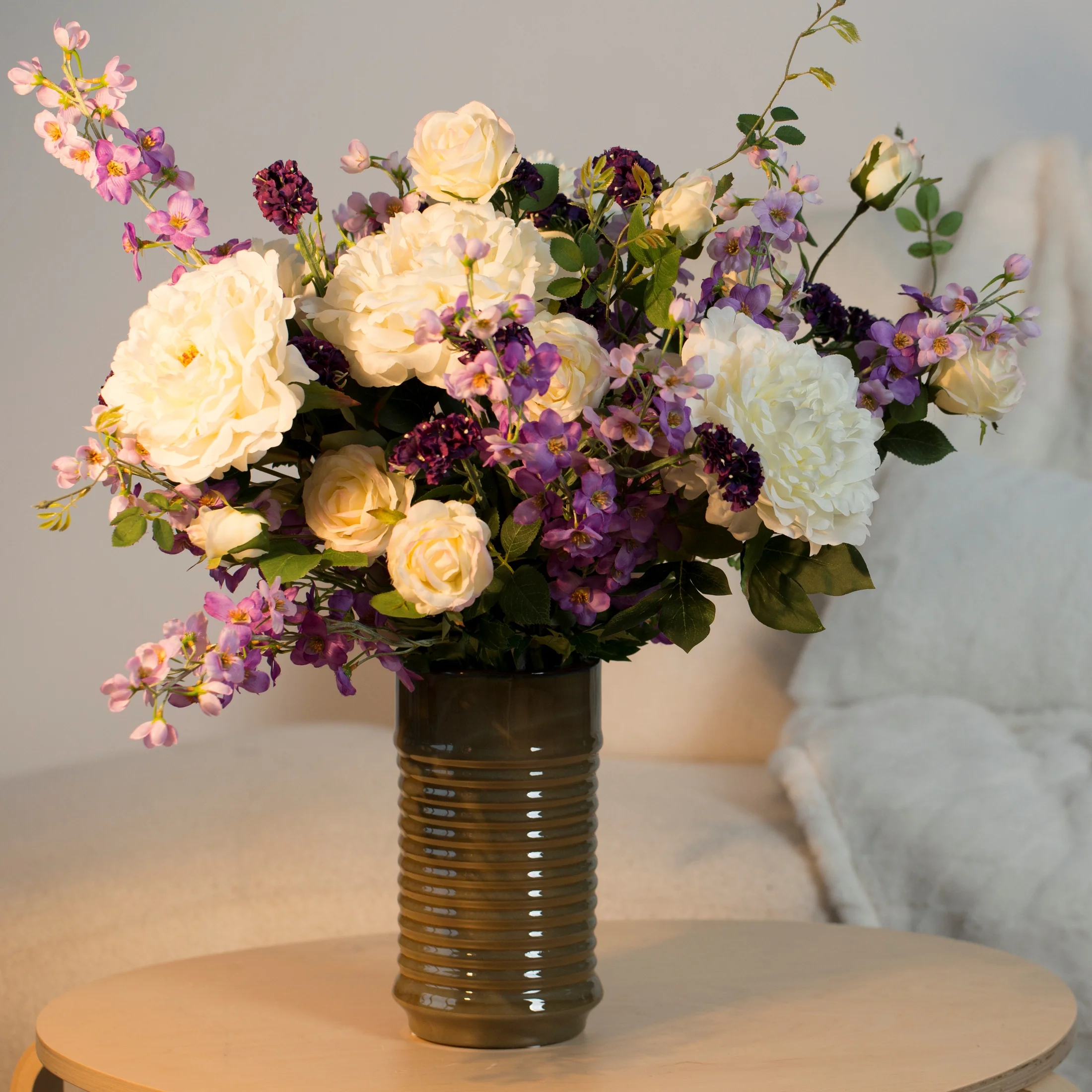 Kwiat sztuczny niebiesko, fioletowy 80 cm