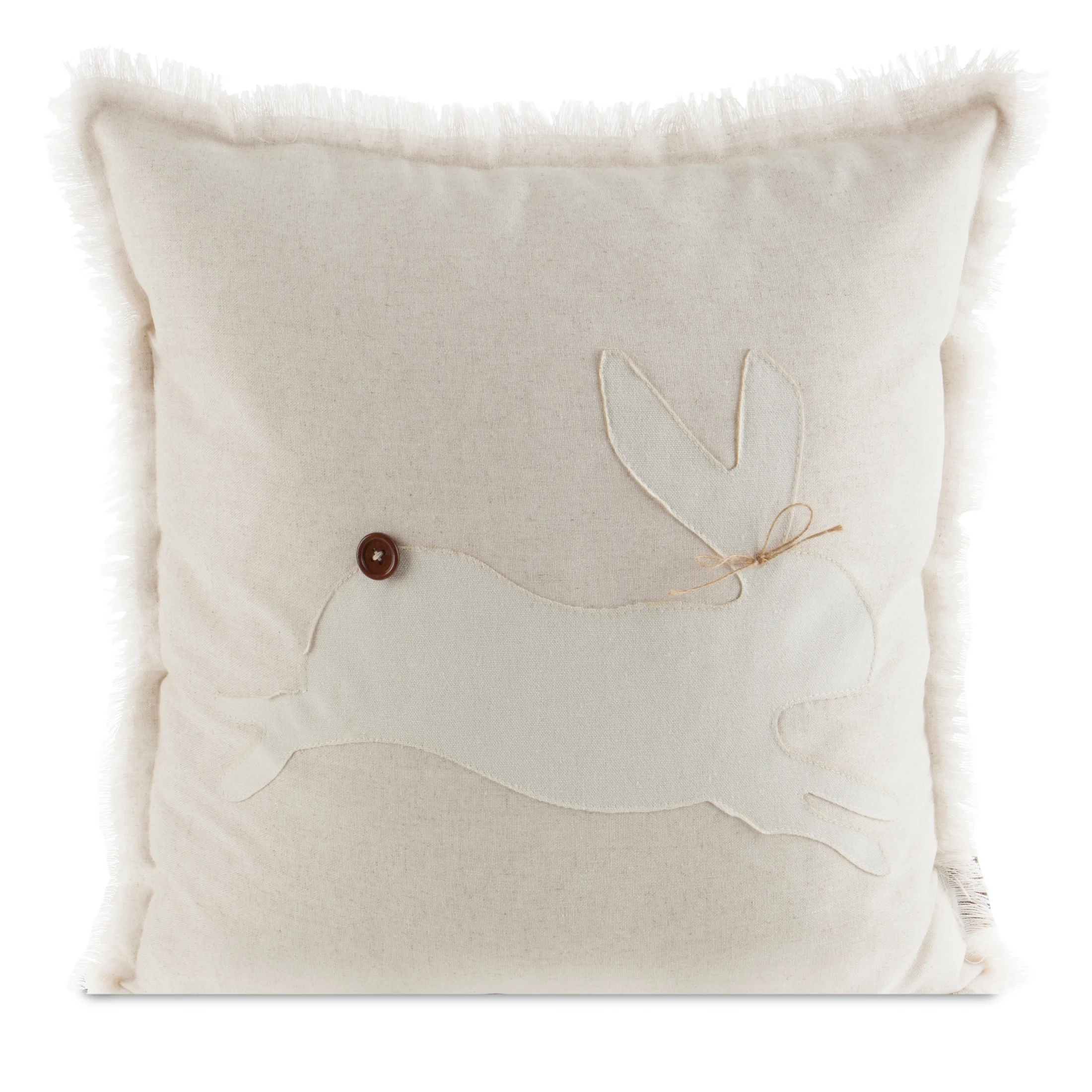 Poszewka na poduszkę 45x45 cm z dodatkiem lnu wielkanocna beżowo, kremowa WIOSNA 56 | eurofirany