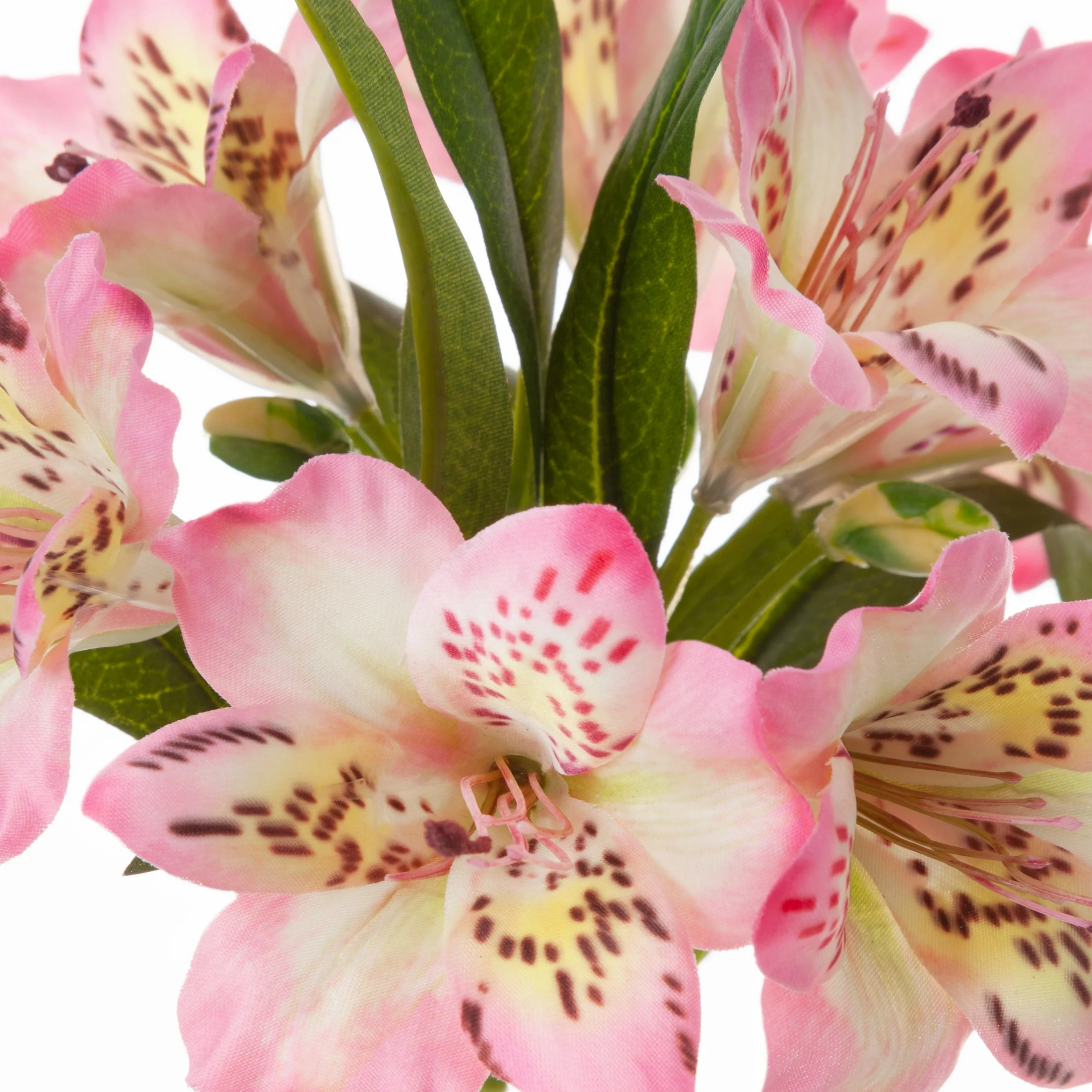 Kwiat sztuczny rododendron jasnoróżowo, żółty 48 cm