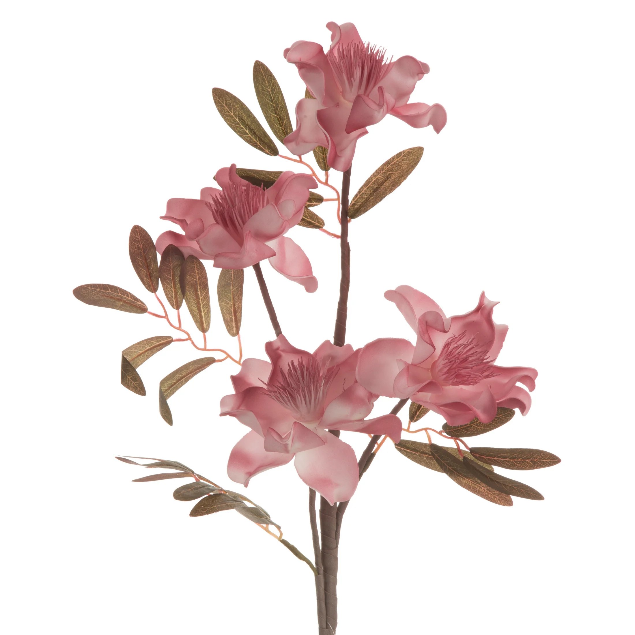 Kwiat sztuczny magnolii ciemnoróżowy z plastycznej pianki foamiran 89 cm