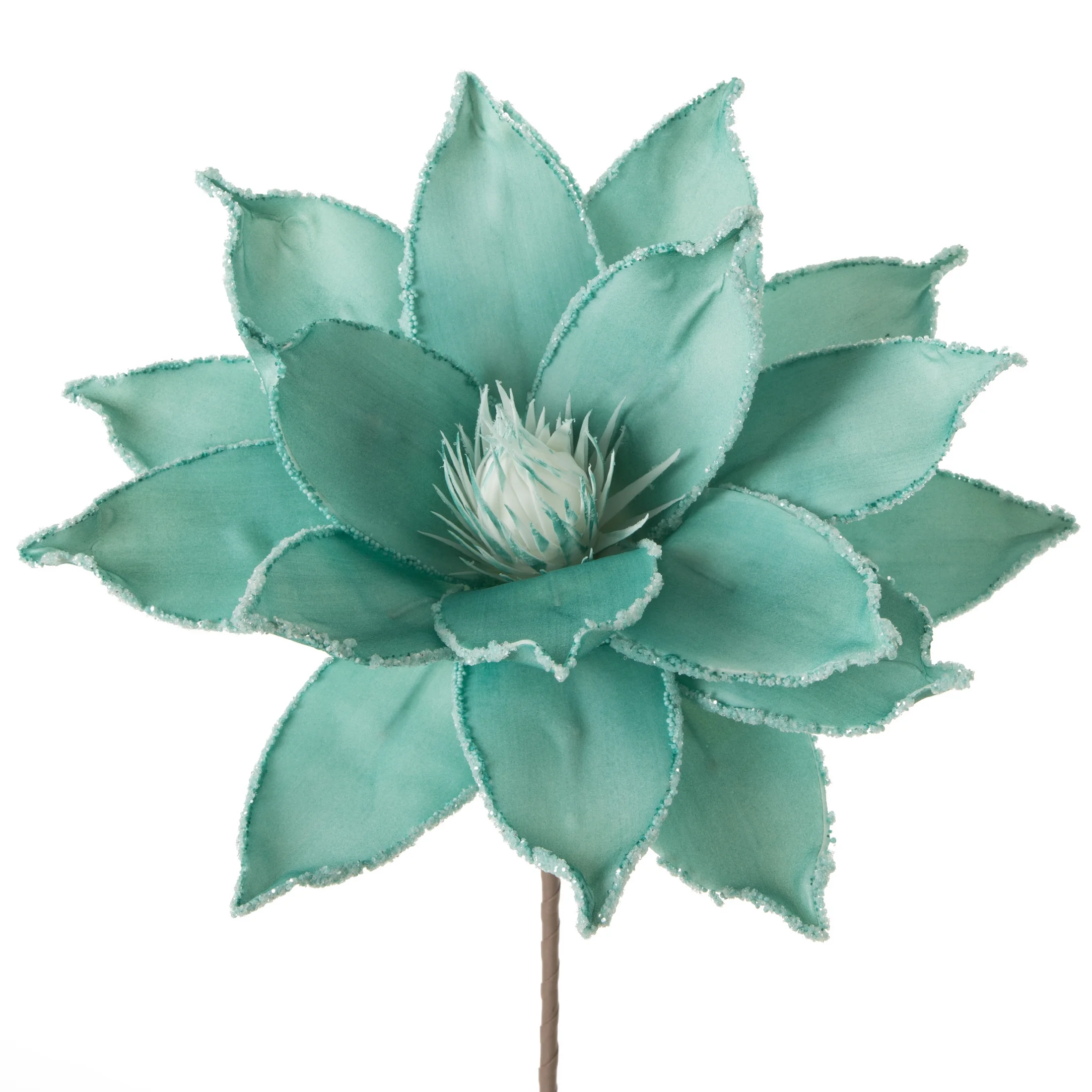 Kwiat sztuczny turkusowy z plastycznej pianki 78 cm
