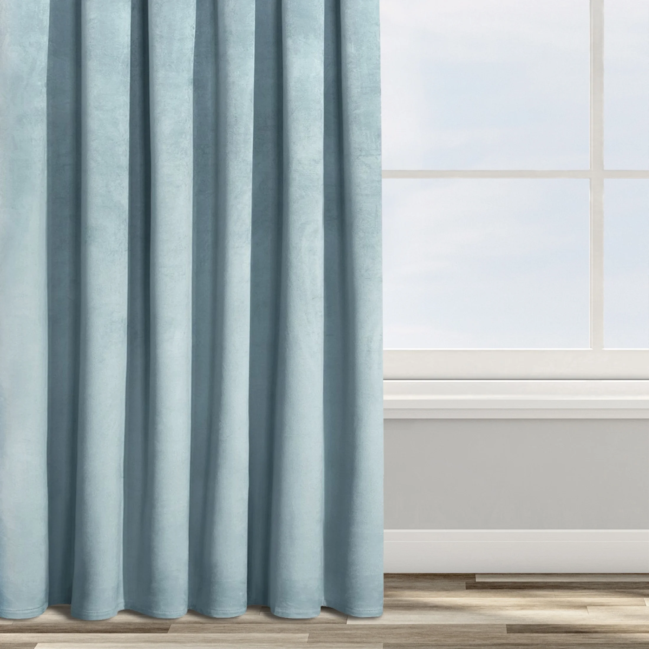 Zasłona welwetowa morska 140x270 cm taśma - ROSA - Design 91 | eurofirany