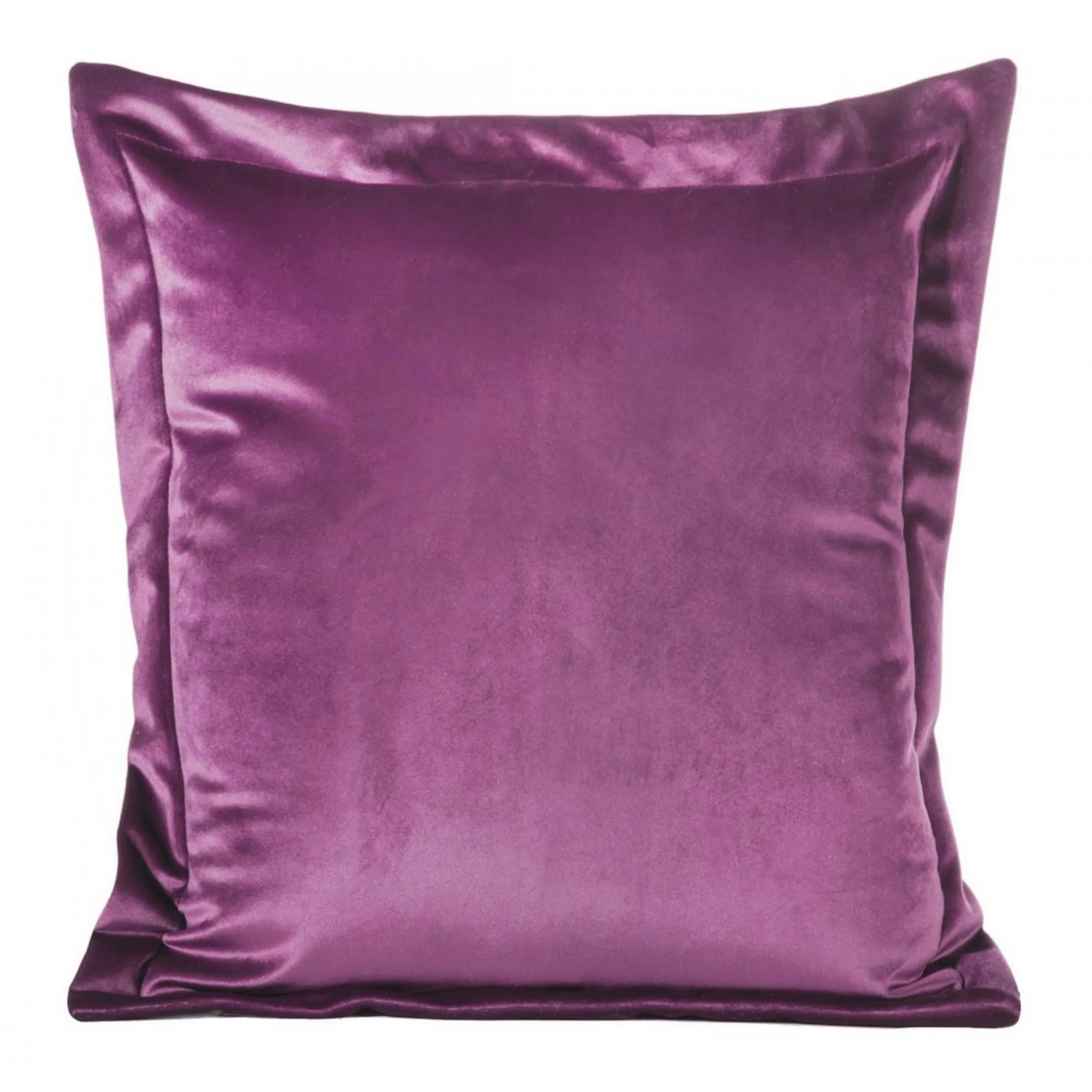 Poszewka na poduszkę 45x45 cm welwetowa ciemnofioletowa z ozdobnymi brzegami RIA Diva Line | eurofirany
