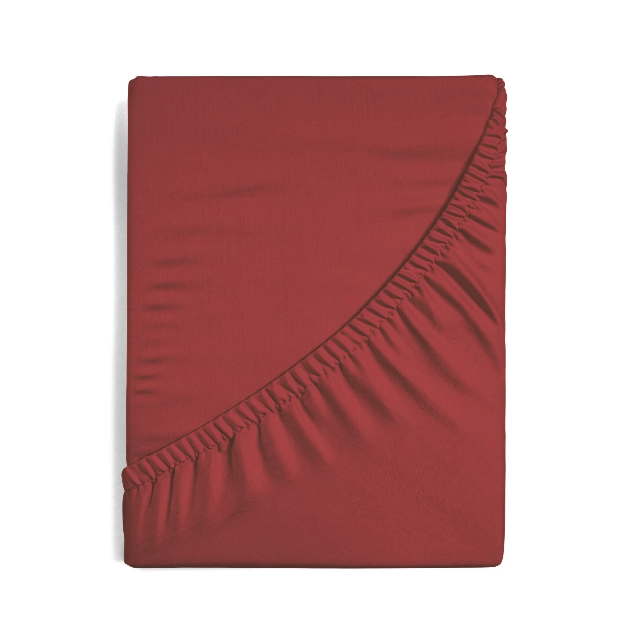 Prześcieradło z gumką 220x200 cm z satyny bawełnianej kolor czerwony 125 g/m2 DINA Diva Line
