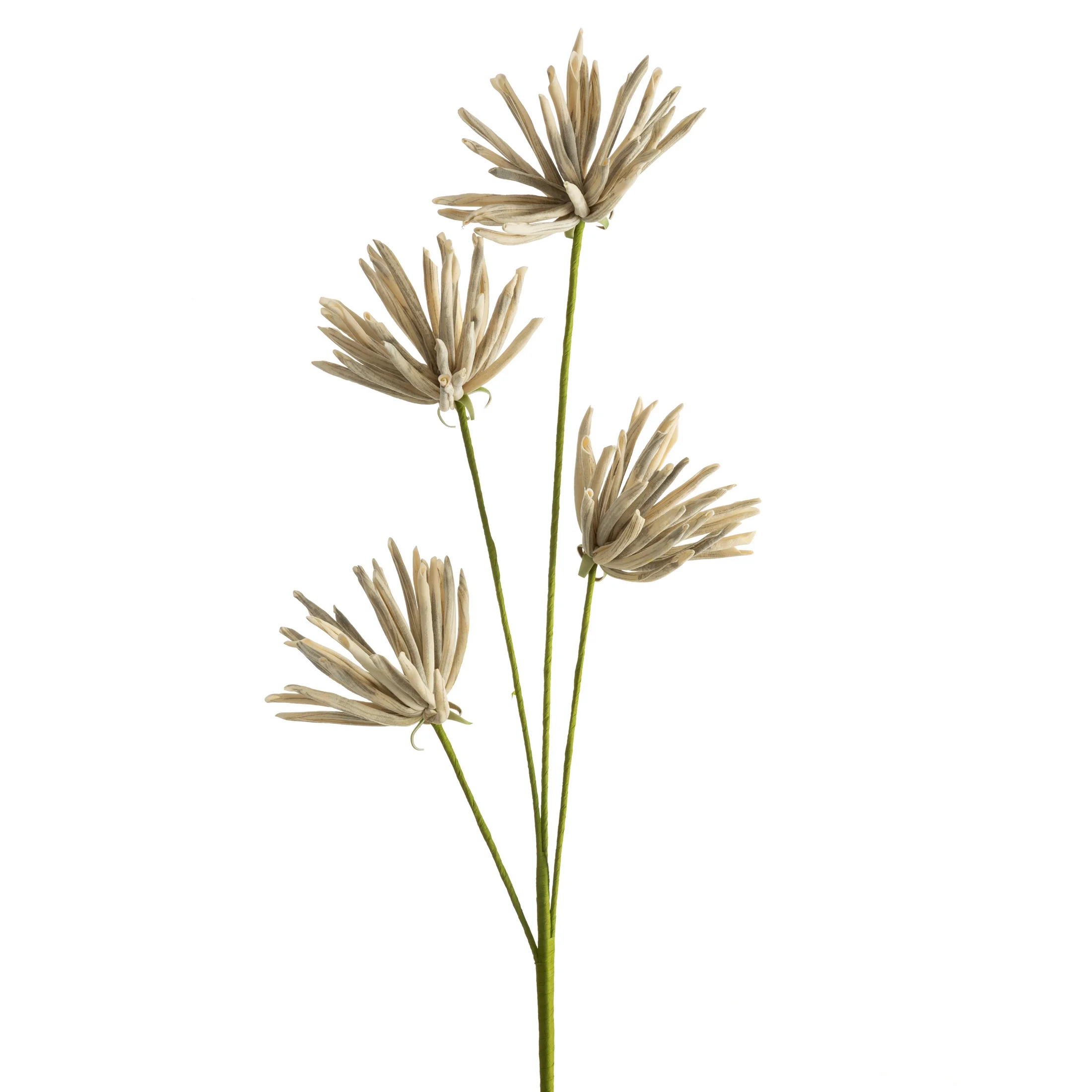 Kwiat sztuczny kremowo, popielaty z plastycznej pianki foamirian 90 cm