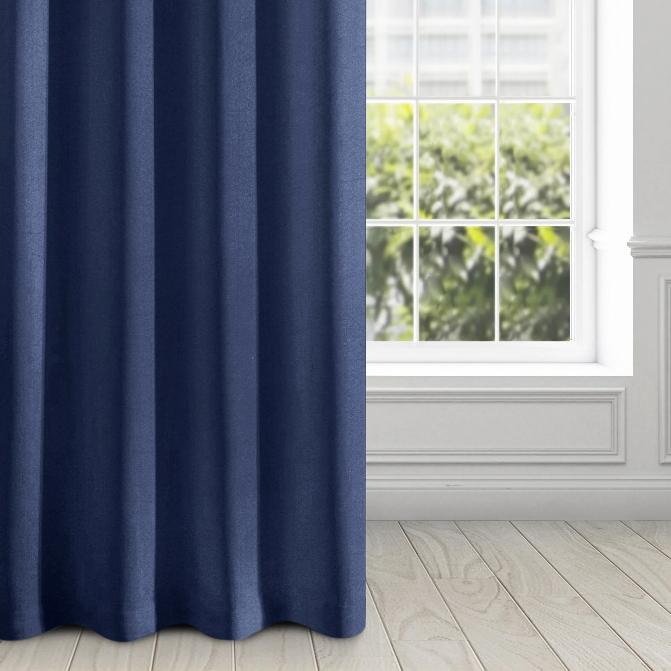 Zasłona granatowa, matowa 140x250 cm przelotka - TRIS |