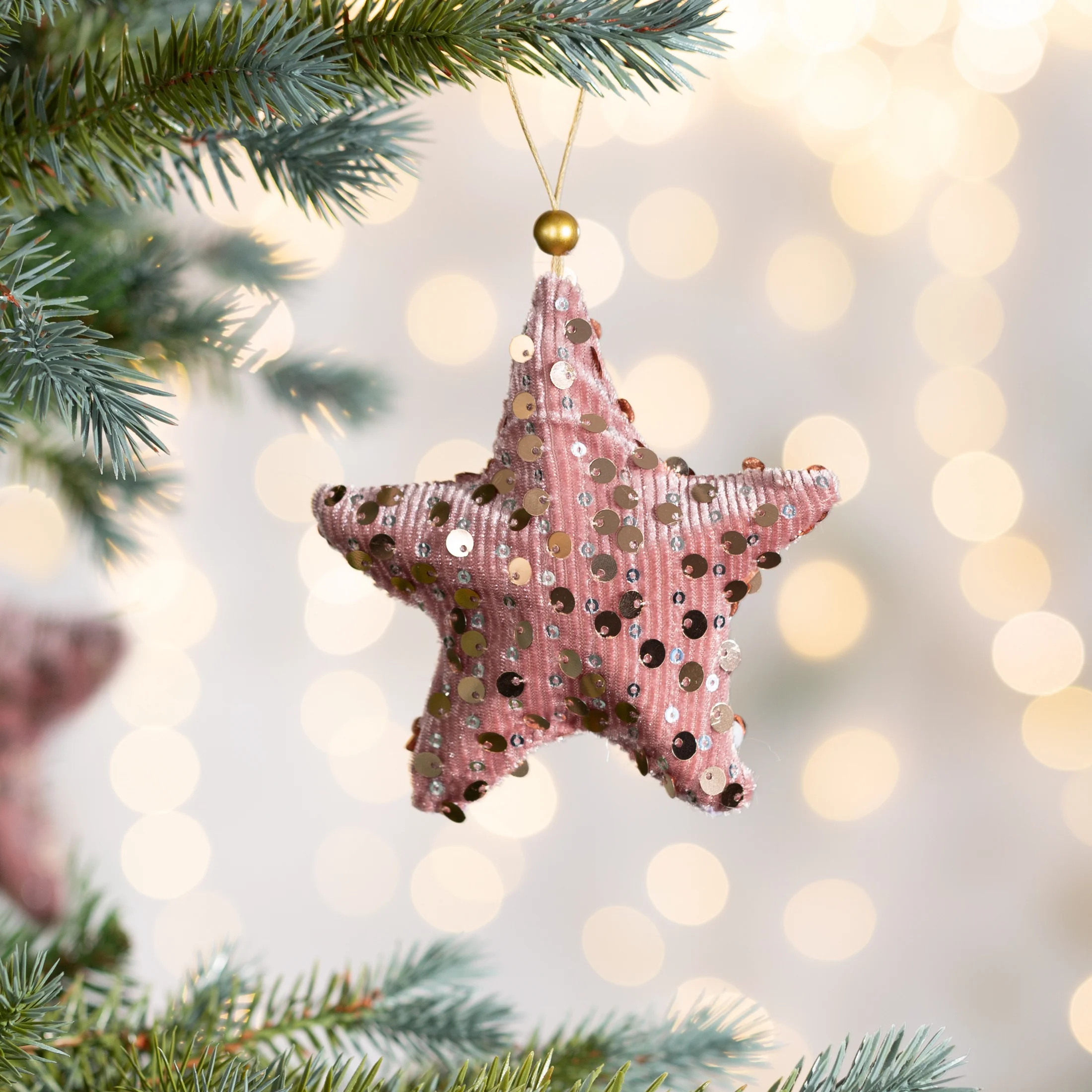 Ozdoba choinkowa GWIAZDA z lśniącymi cekinami |