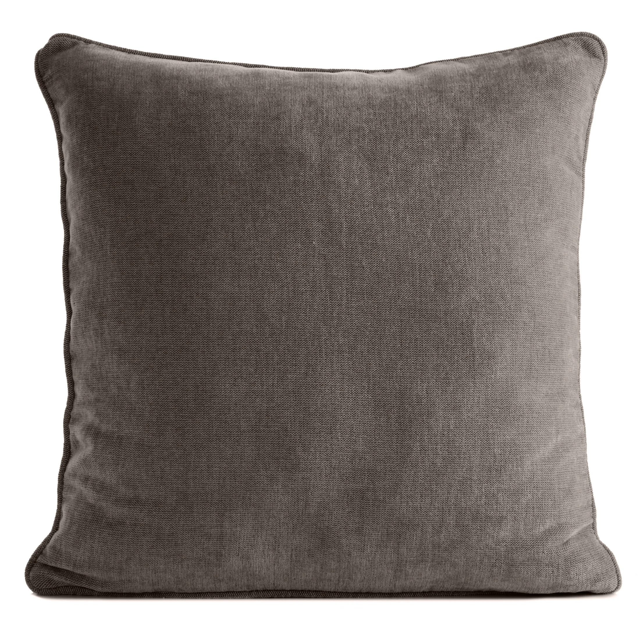 Poszewka na poduszkę 45x45 cm ciemnobeżowa z szenilowej tkaniny - VANI | eurofirany