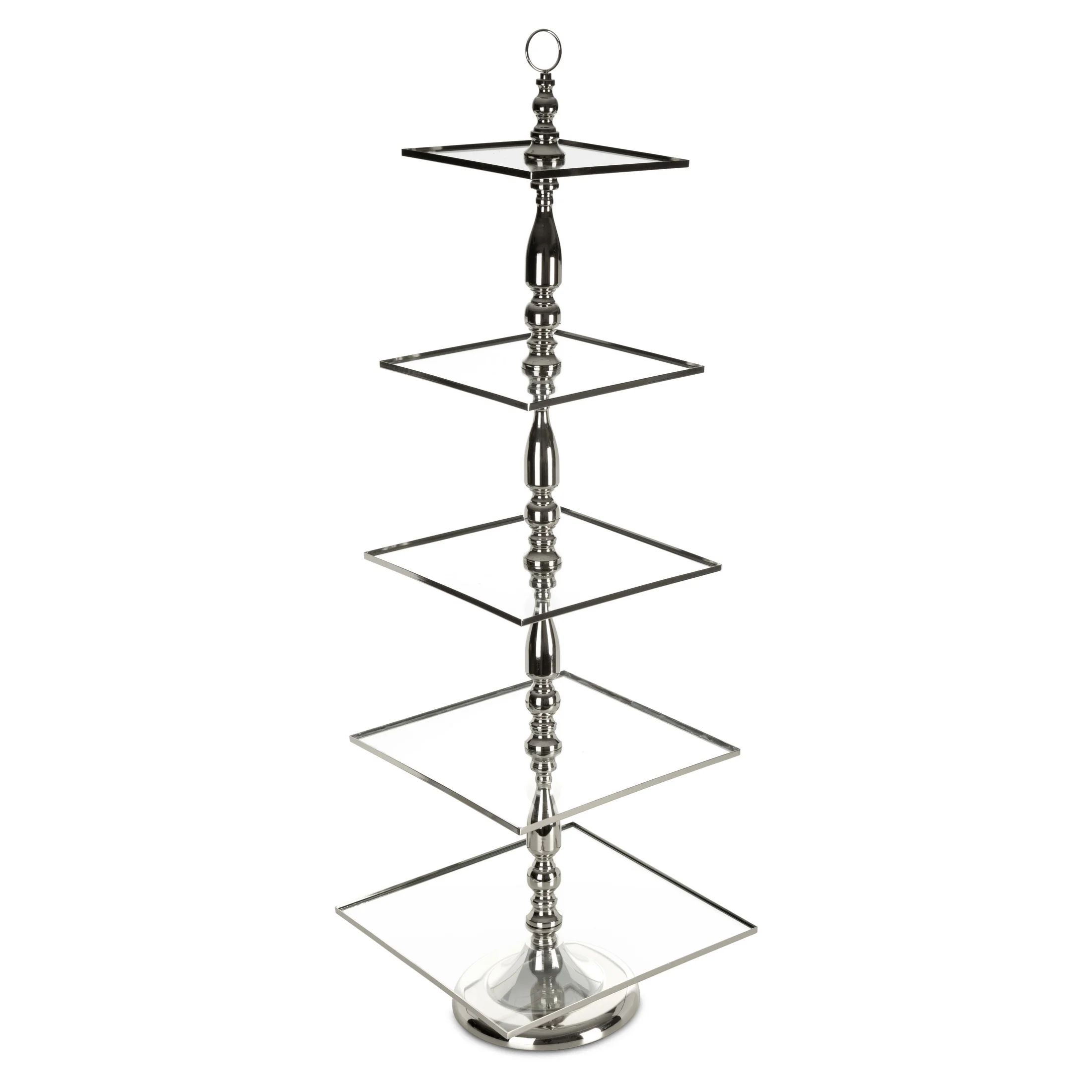 Patera dekoracyjna ELZA z pięcioma piętrami i metalowej podstawie