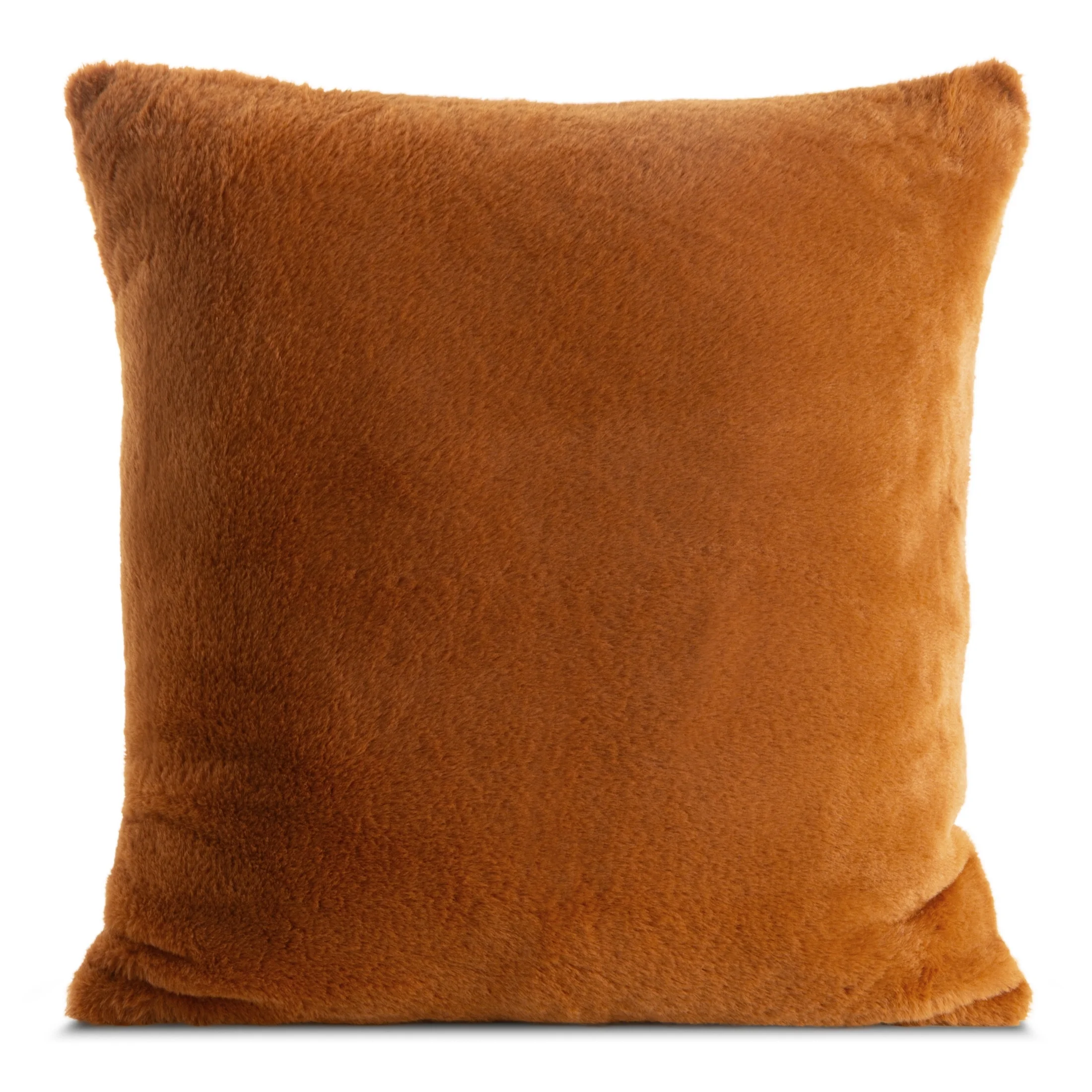 Poszewka na poduszkę 45x45 cm ceglasta z miękkiej futrzanej tkaniny NINA | eurofirany