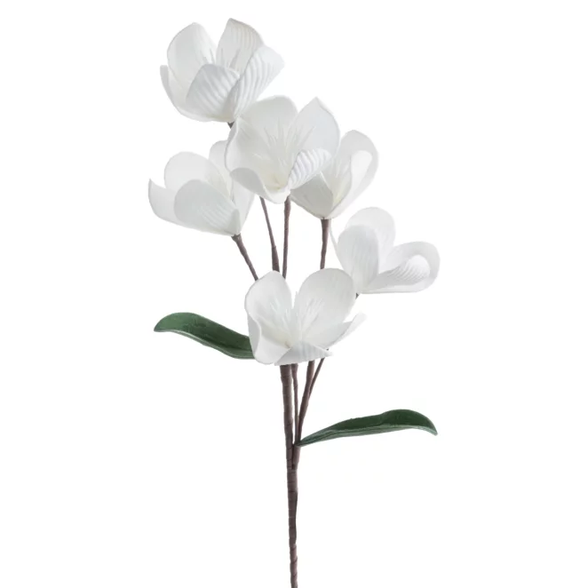 Kwiat sztuczny biały z plastycznej pianki foamiran 70 cm