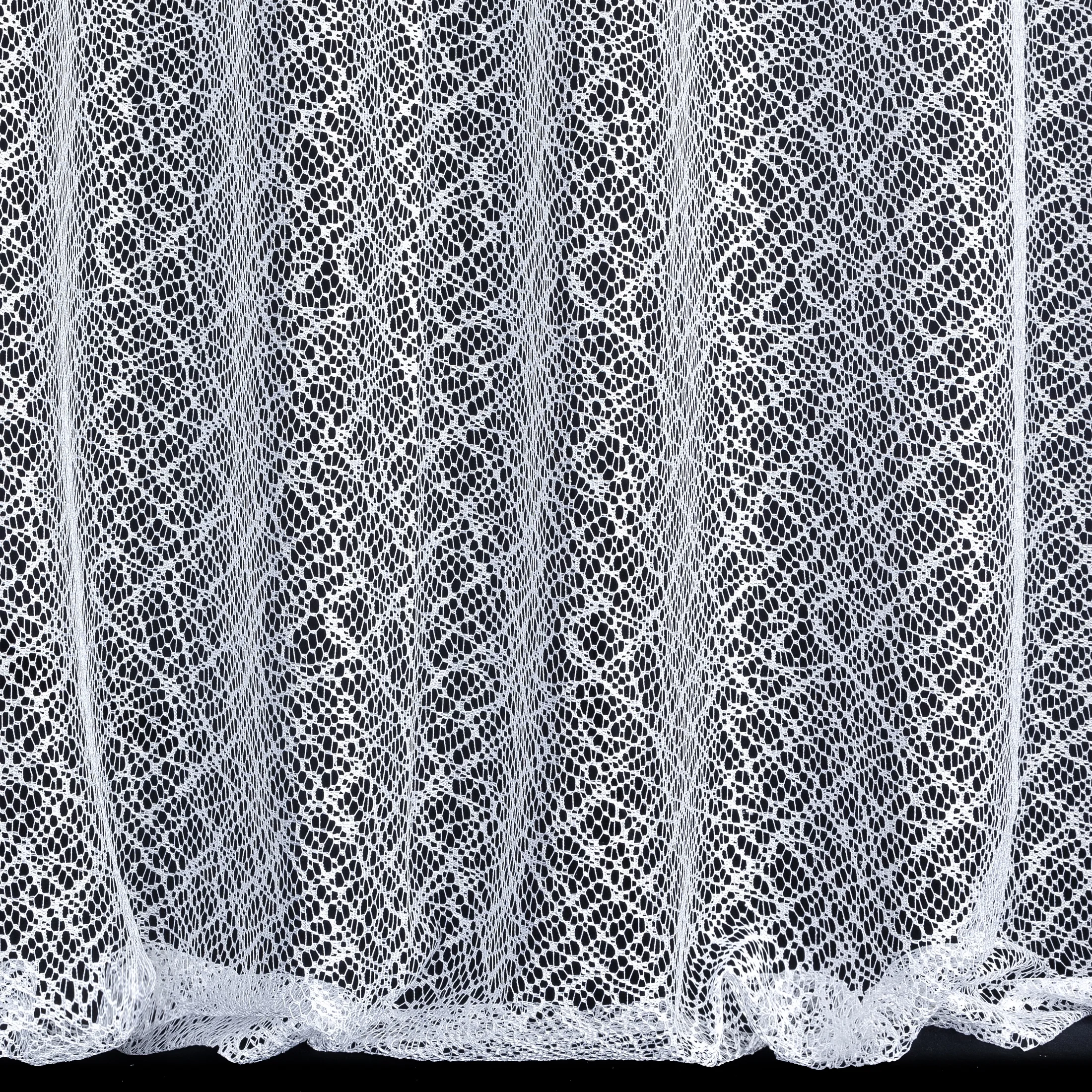 Firana biała o strukturze pajęczej sieci 300x250 cm przelotka AMANDA