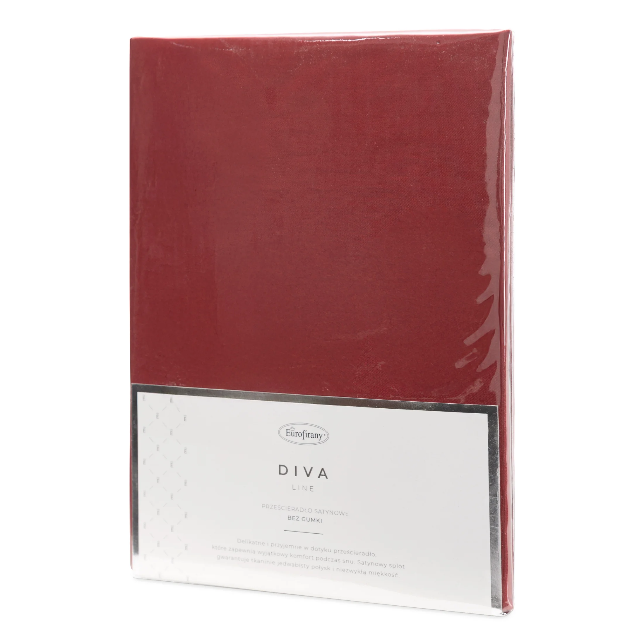 Prześcieradło bez gumki 160x210 cm z satyny bawełnianej kolor czerwony 125 g/m2 DINA Diva Line | eurofirany