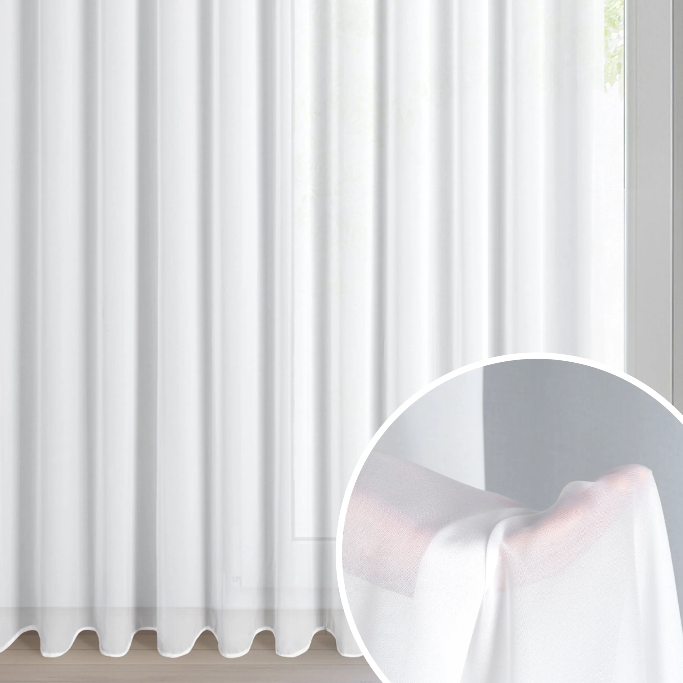 Firana biała matowa z tkaniny szyfonowej 300x250 cm przelotka DEBRA | eurofirany