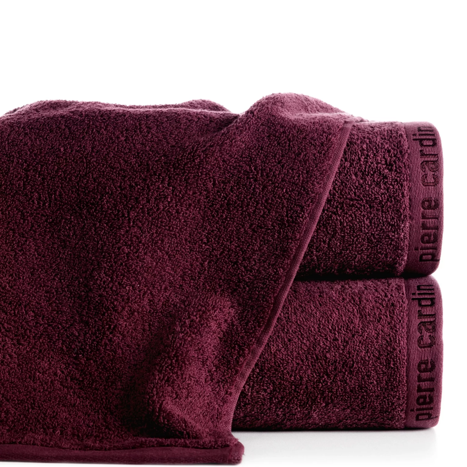 Ręcznik do rąk 30x50 cm bawełniany kolor burgundowy z żakardową bordiurą 430 g/m2 EVI Pierre Cardin