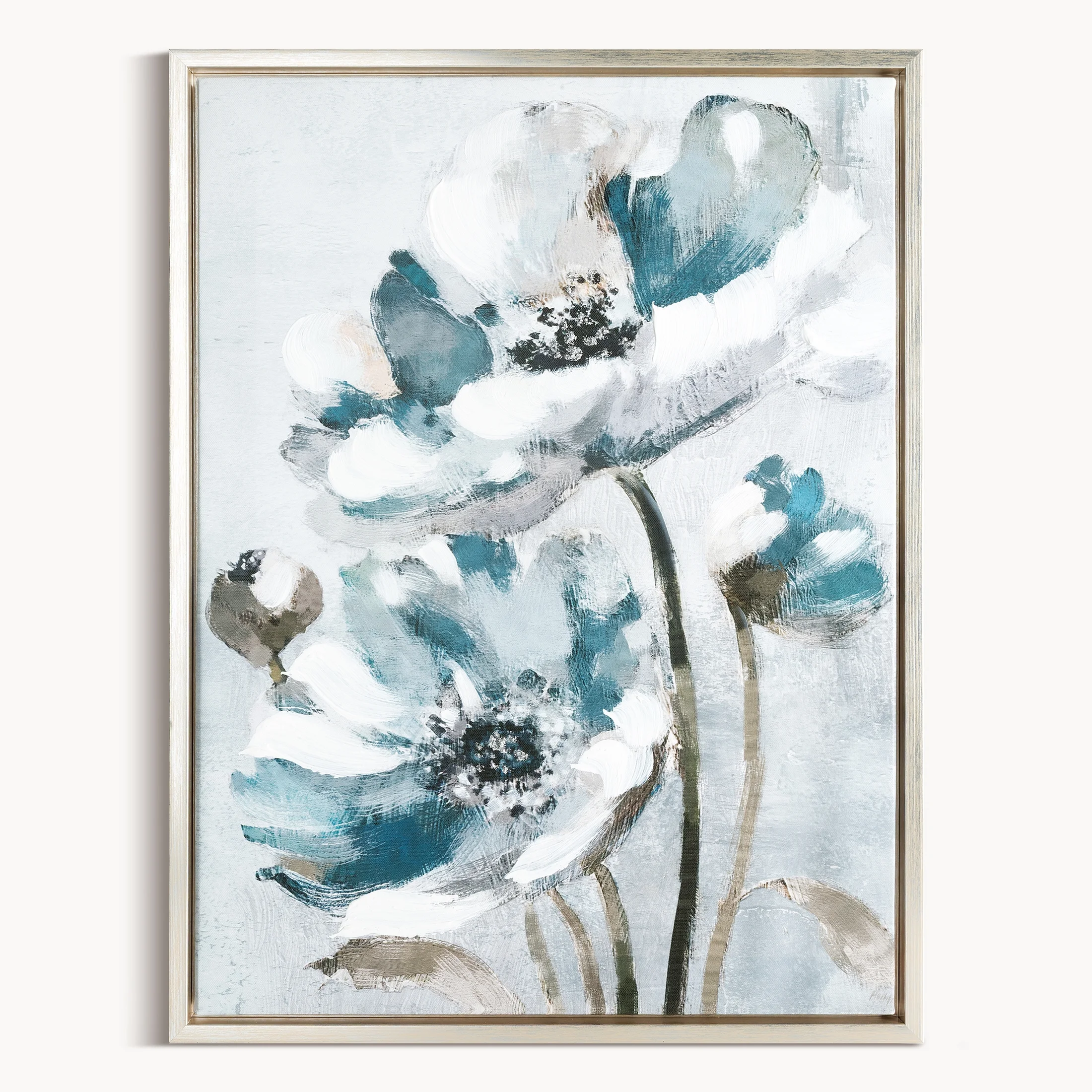 Obraz ręcznie malowany na płótnie z motywem kwiatów | eurofirany