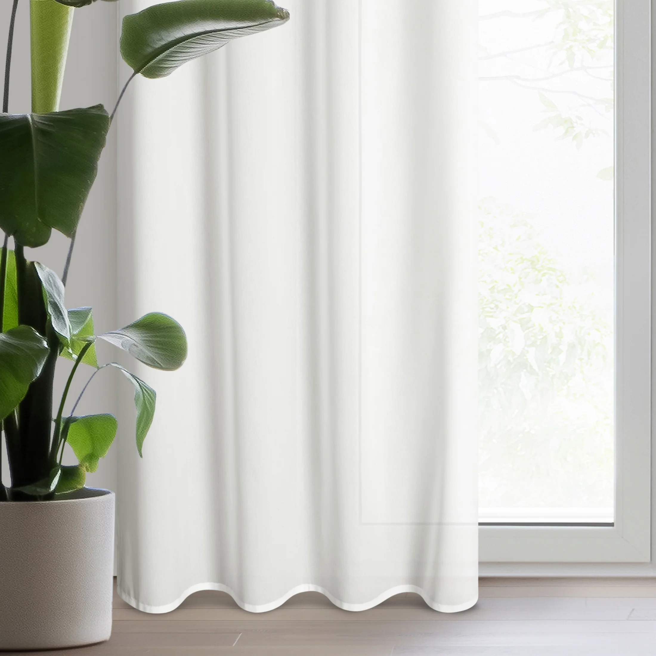 Firana biała z tkaniny szyfonowej zdobiona delikatnymi prążkami 135x250 cm przelotka ROSSI | eurofirany