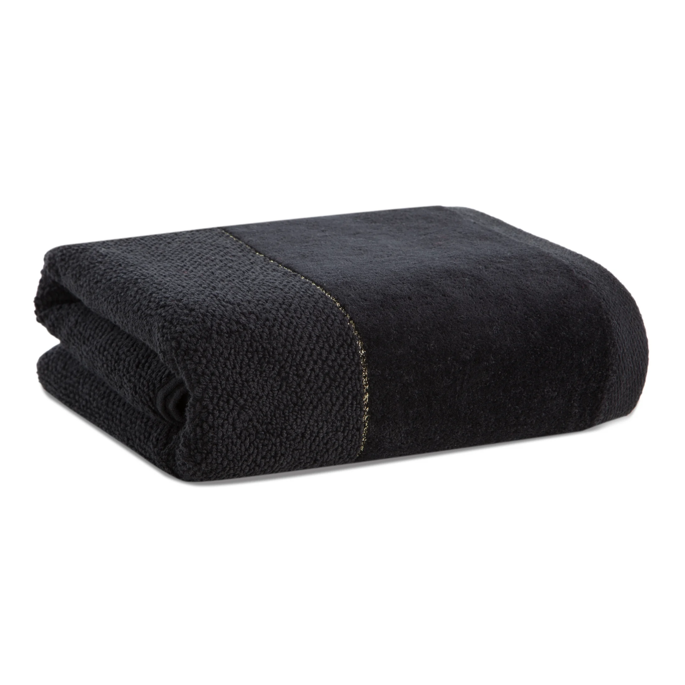 Ręcznik kąpielowy 70x140 cm bawełniany kolor czarny z welwetową bordiurą 550 g/m2 ARIA