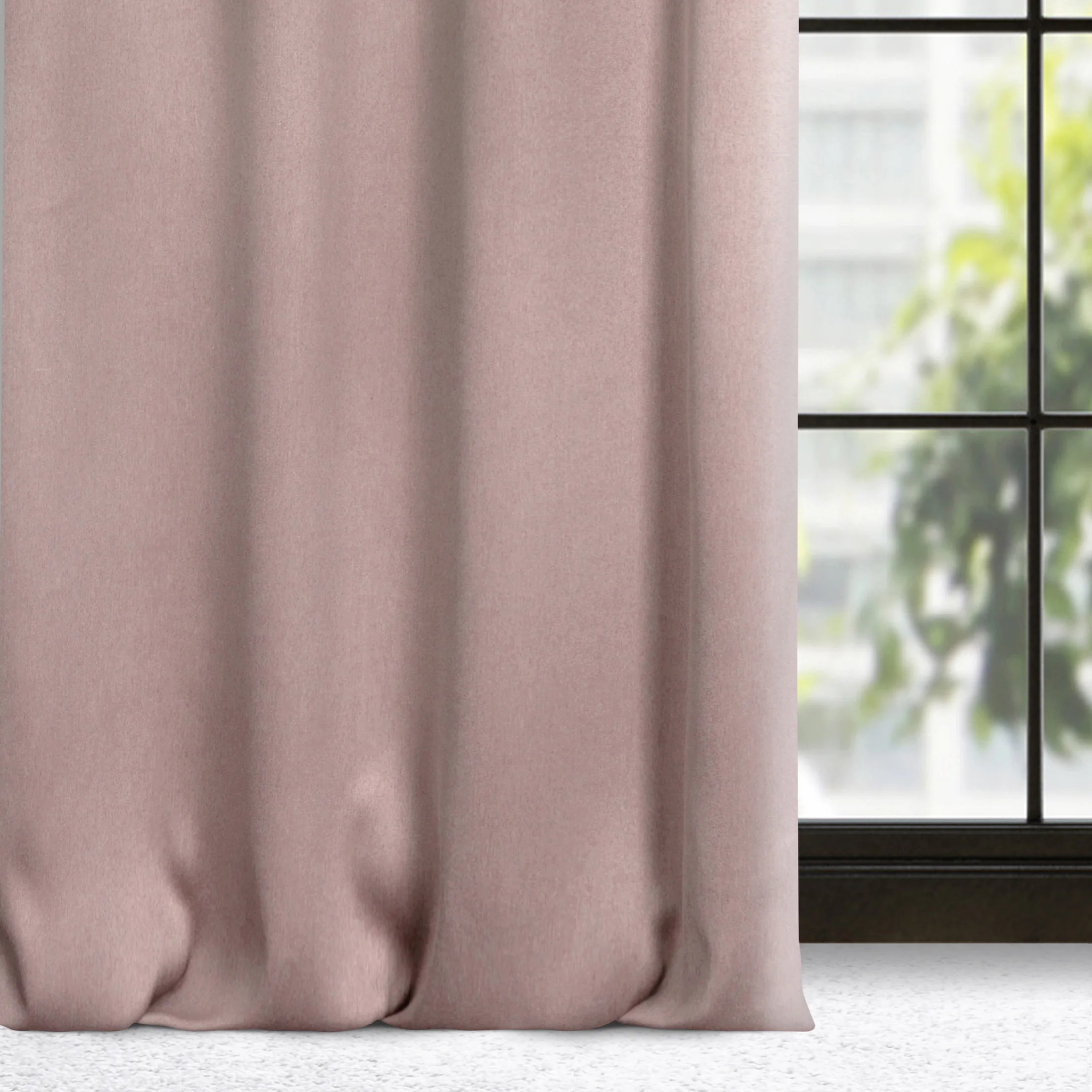 Zasłona pudrowy róż zaciemniająca o strukturalnym wzorze 135x250 cm przelotka - CARLO | eurofirany