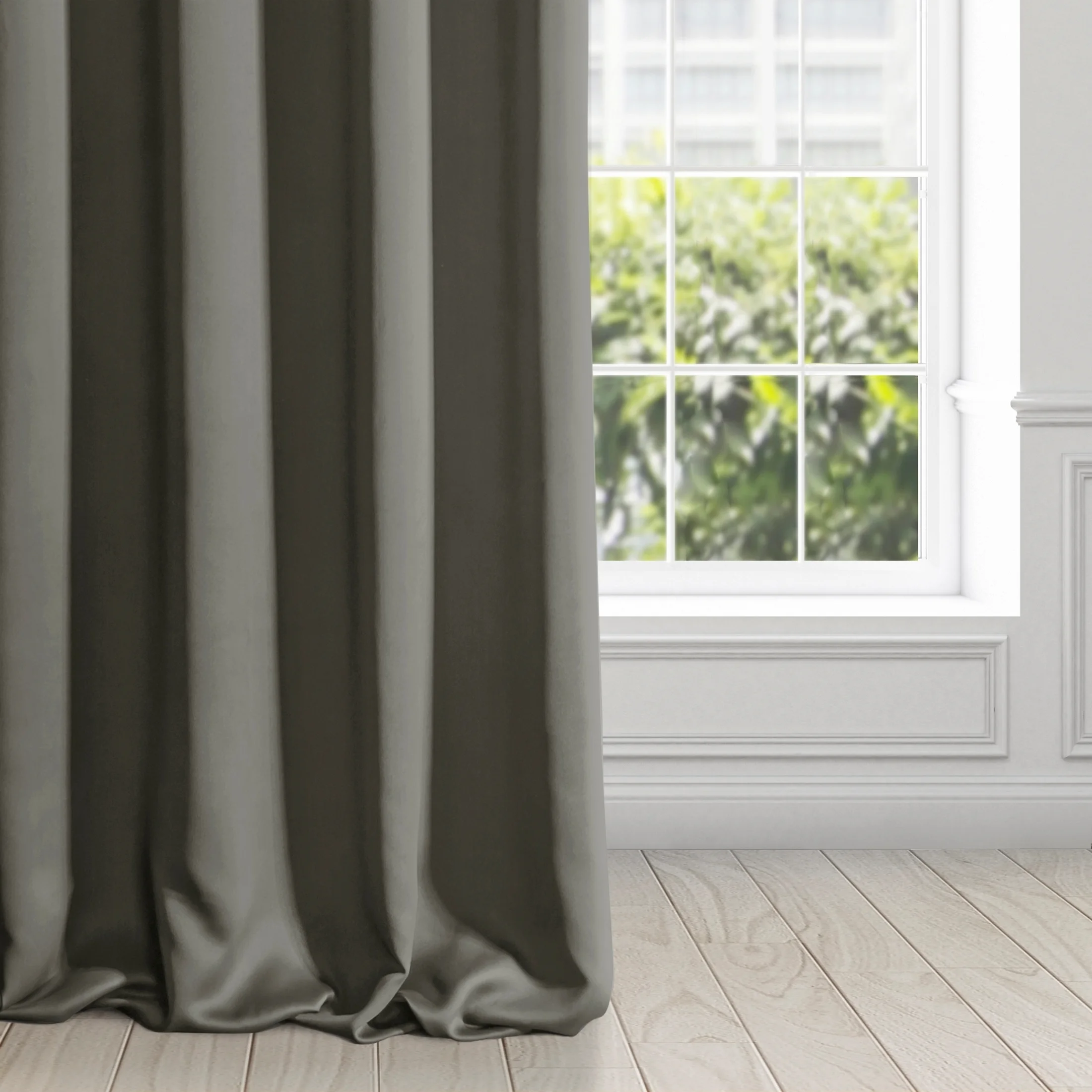 Zasłona grafitowa matowa, zaciemniająca 140x270 cm taśma - TEO | 