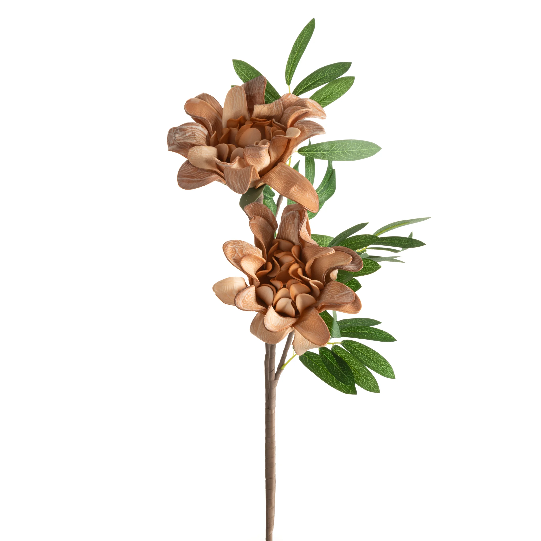 Kwiat sztuczny jasnobrązowy z plastycznej pianki foamiran 90 cm