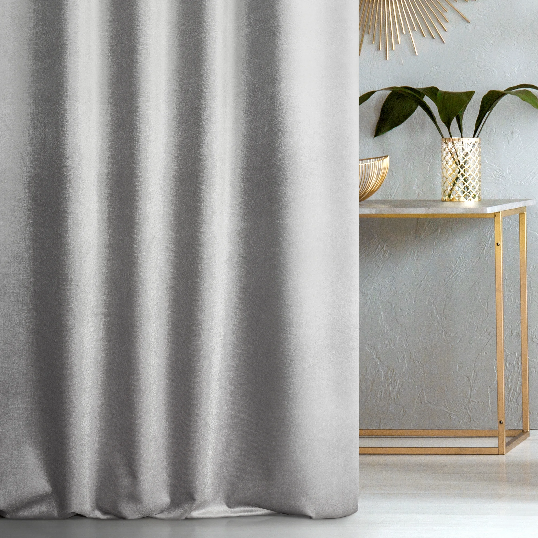 Tkanina zasłonowa, welwetowa, z błyszczącym nadrukiem, zaciemniająca typu blackout