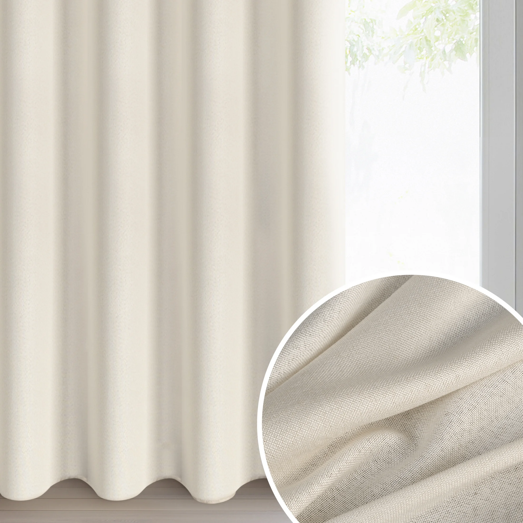 Zasłona kremowa z matowej tkaniny z efektem melanżu 140x250 cm przelotka - ADELINA | eurofirany