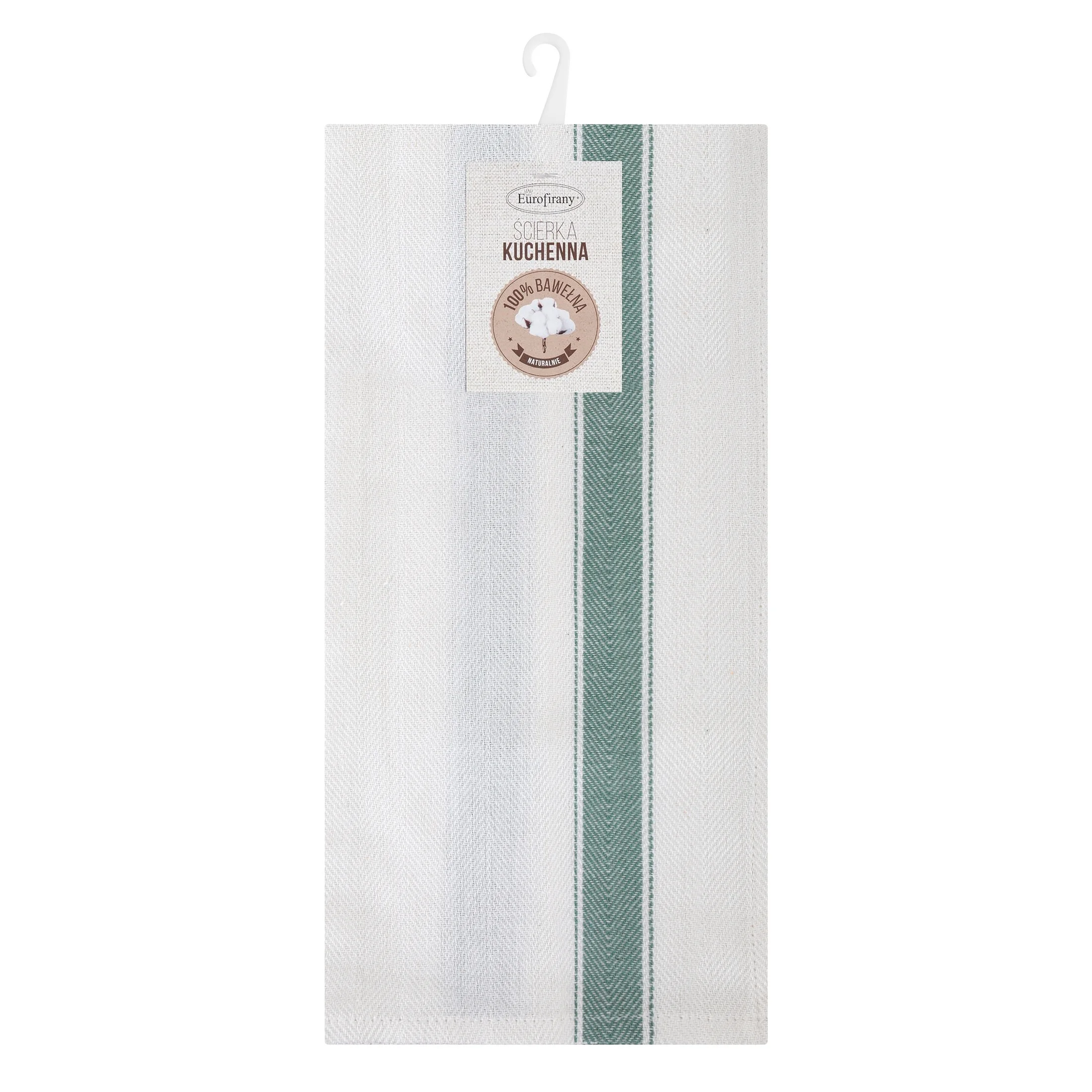 Komplet ściereczek kuchennych 2szt 50x70 cm bawełniany kolor zielony w pasy 200 g/m2 SOFIA