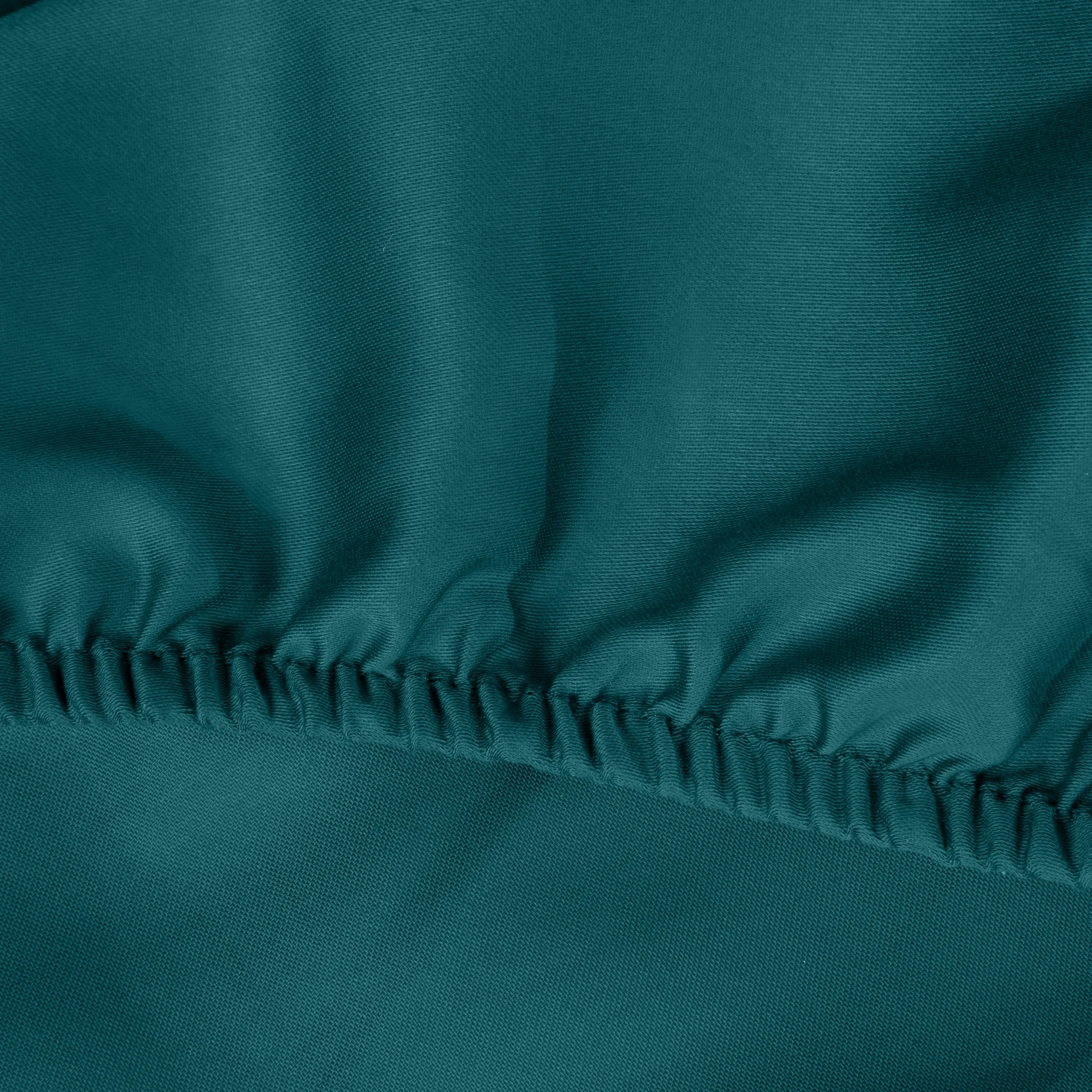 Prześcieradło z gumką 220x200 cm z satyny bawełnianej kolor turkusowy 125 g/m2 DINA Diva Line