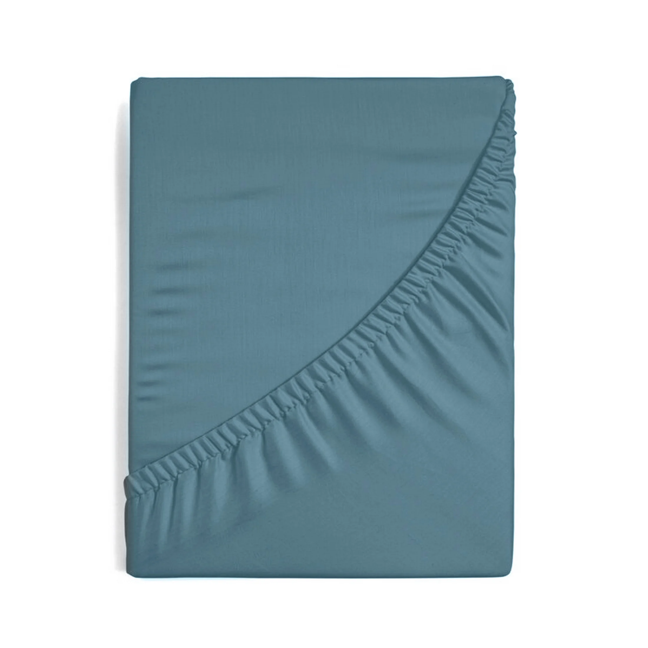 Prześcieradło gładkie z gumką 180x200 cm z satyny bawełnianej kolor niebieski 125 g/m2 NOVA 3