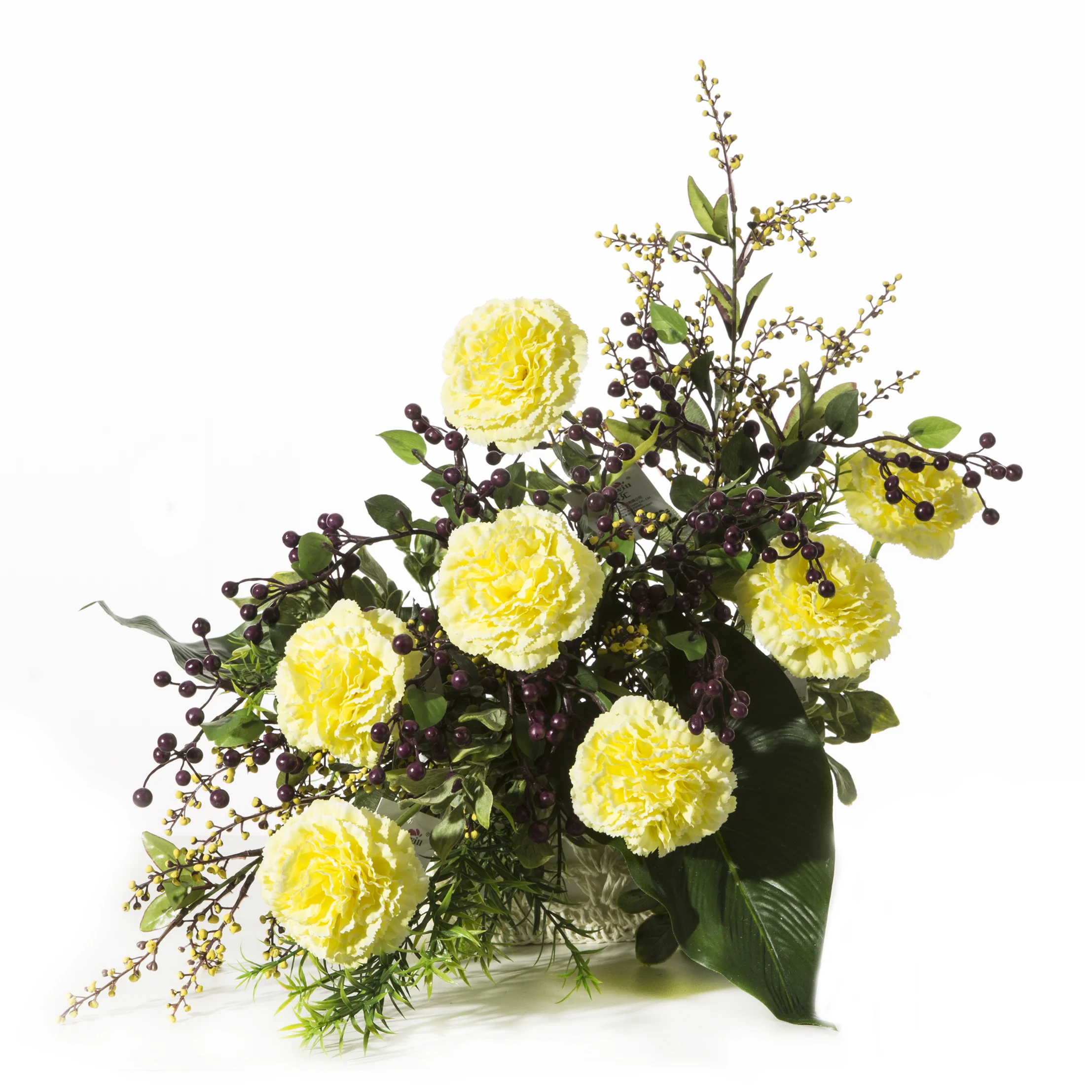 Kwiat sztuczny goździk kremowy 40 cm