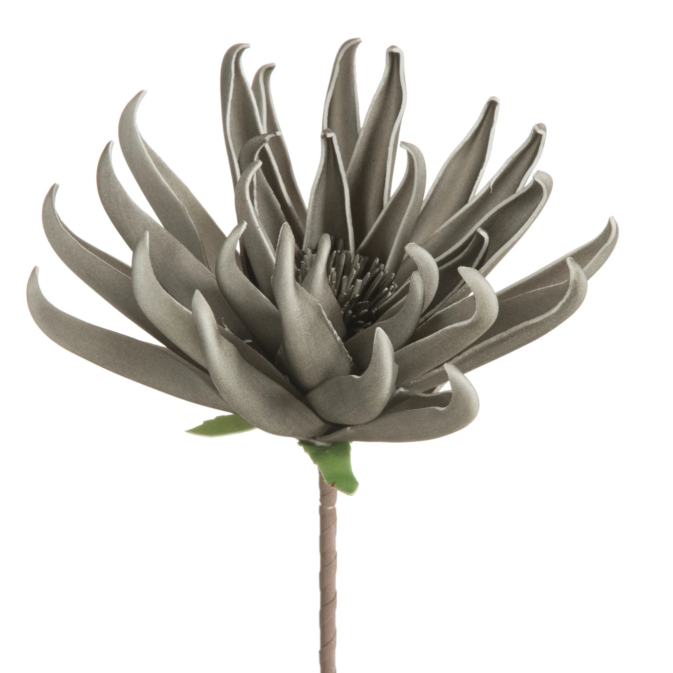 Kwiat sztuczny chryzantema biała z plastycznej pianki foamiran 62 cm