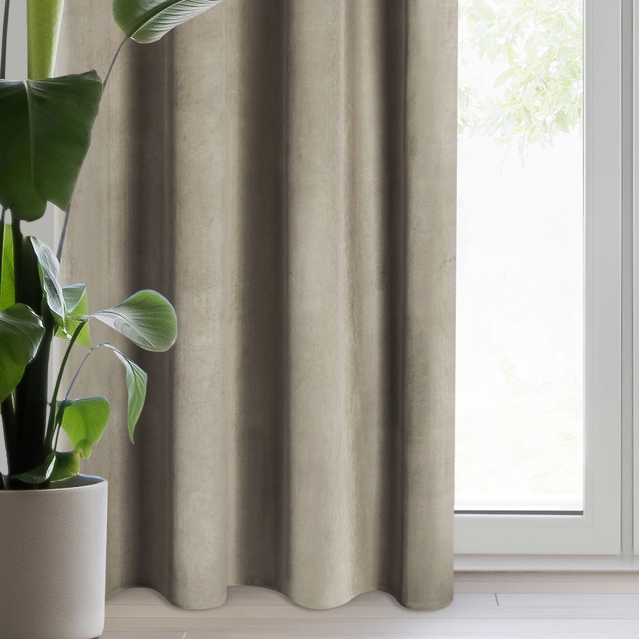 Zasłona welwetowa brązowa 140x270 cm taśma - ROSA - Design 91 | eurofirany