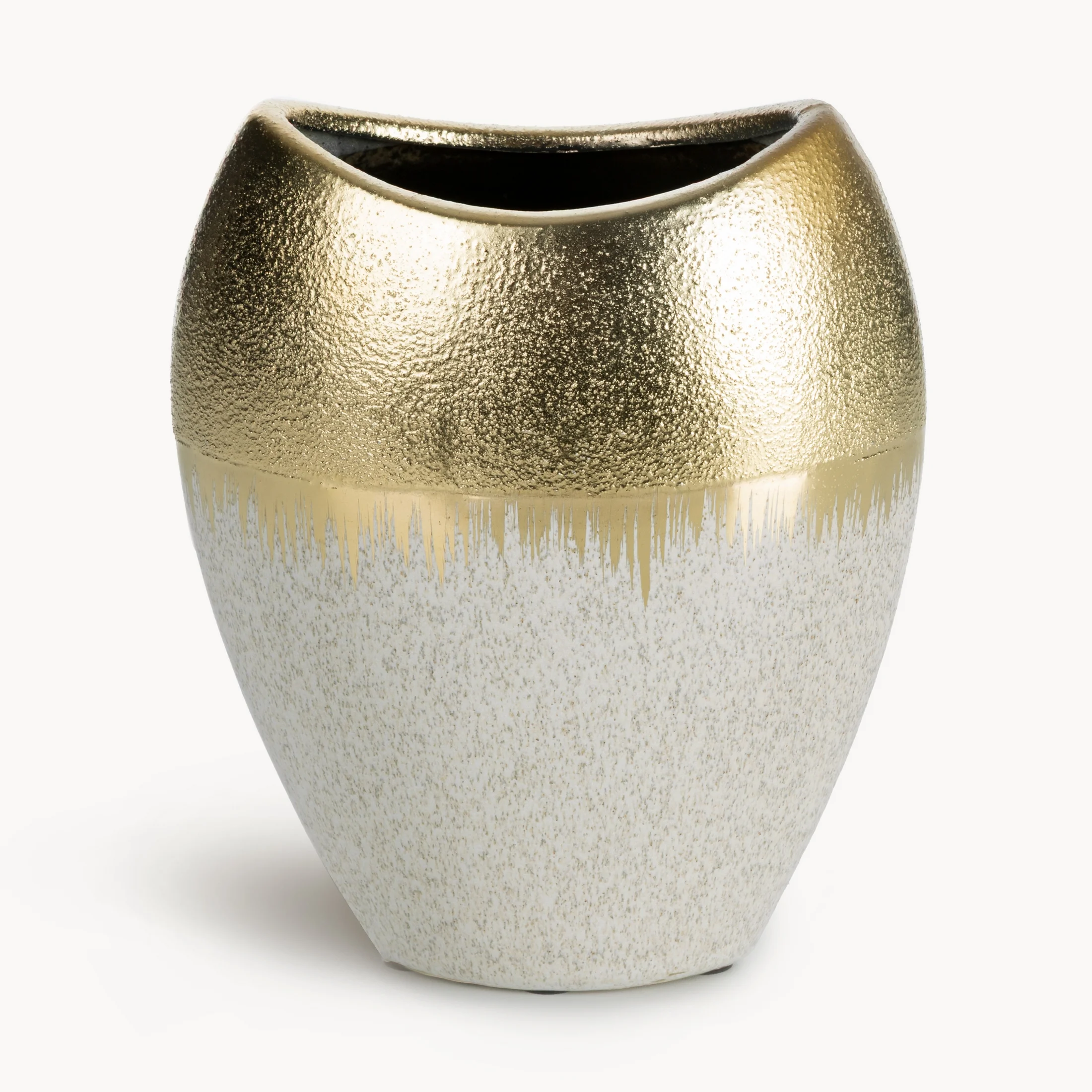 Wazon ceramiczny MAX 1 łączący fakturę granitu z lśniącą powierzchnią | eurofirany