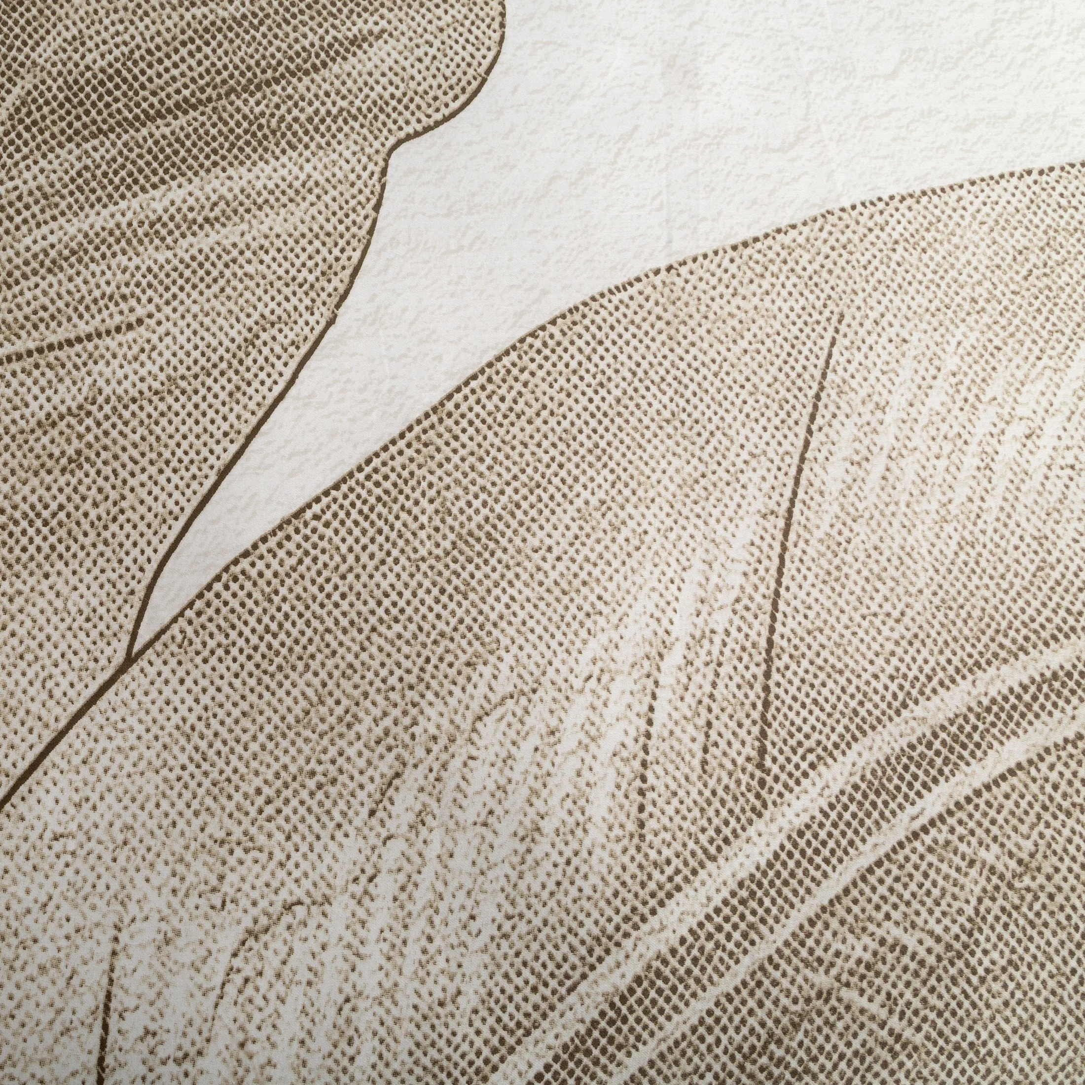 Pościel 220x200 cm komplet 3 częściowy satyna bawełniana kolor ciemnobeżowy, jasnokremowy zdobiony motywem roślinnym SPRING 102