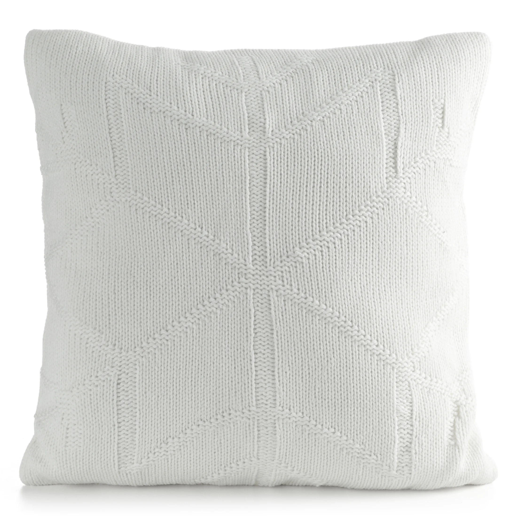 Poszewka na poduszkę 45x45 cm świąteczna kolor biały o plecionej strukturze z mieszanki włókien |