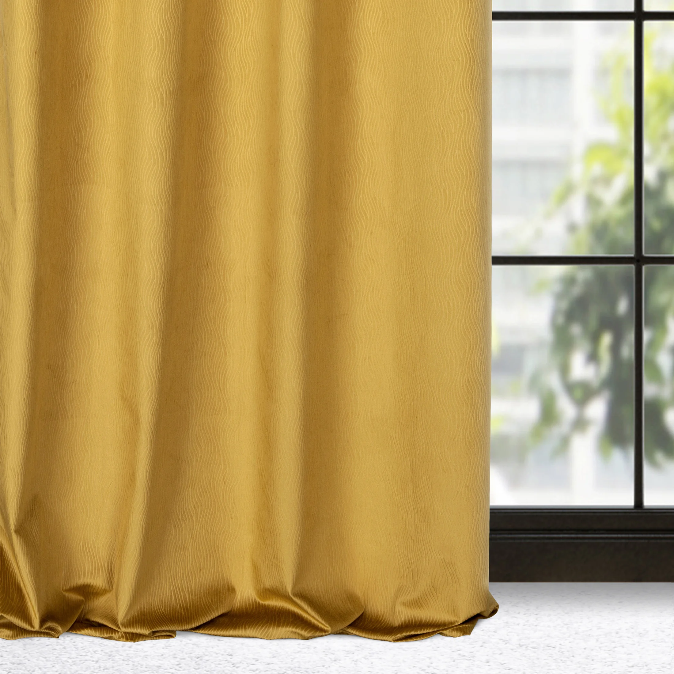 Zasłona miodowa z wytłaczanego welwetu 140x250 cm przelotka - LILI | eurofirany