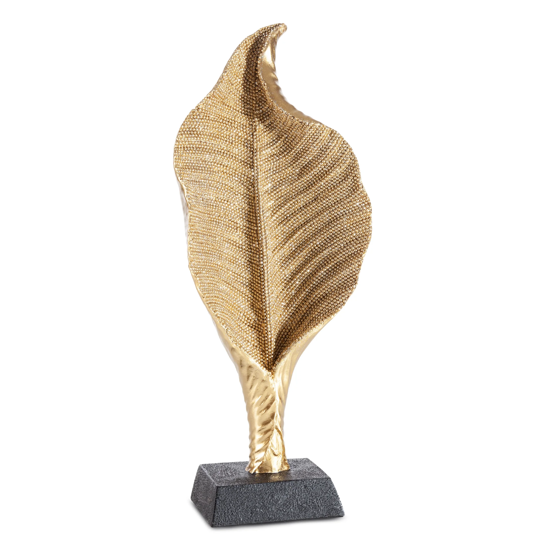 Kalia - figurka dekoracyjna ELDO o drobnym strukturalnym wzorze, złota | eurofirany