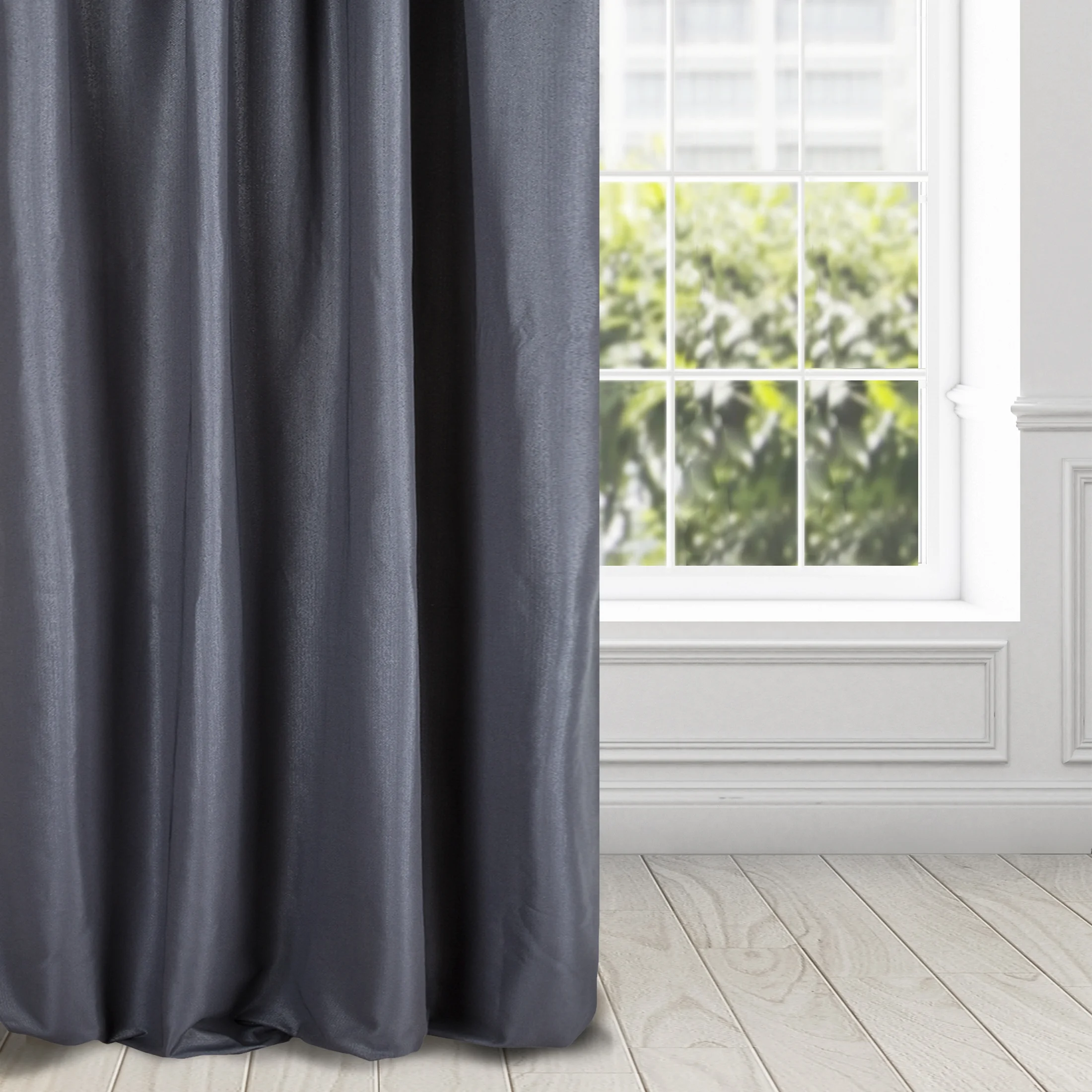 Zasłona granatowa z tkaniny lureksowej 140x270 taśma - AGGIE | eurofirany