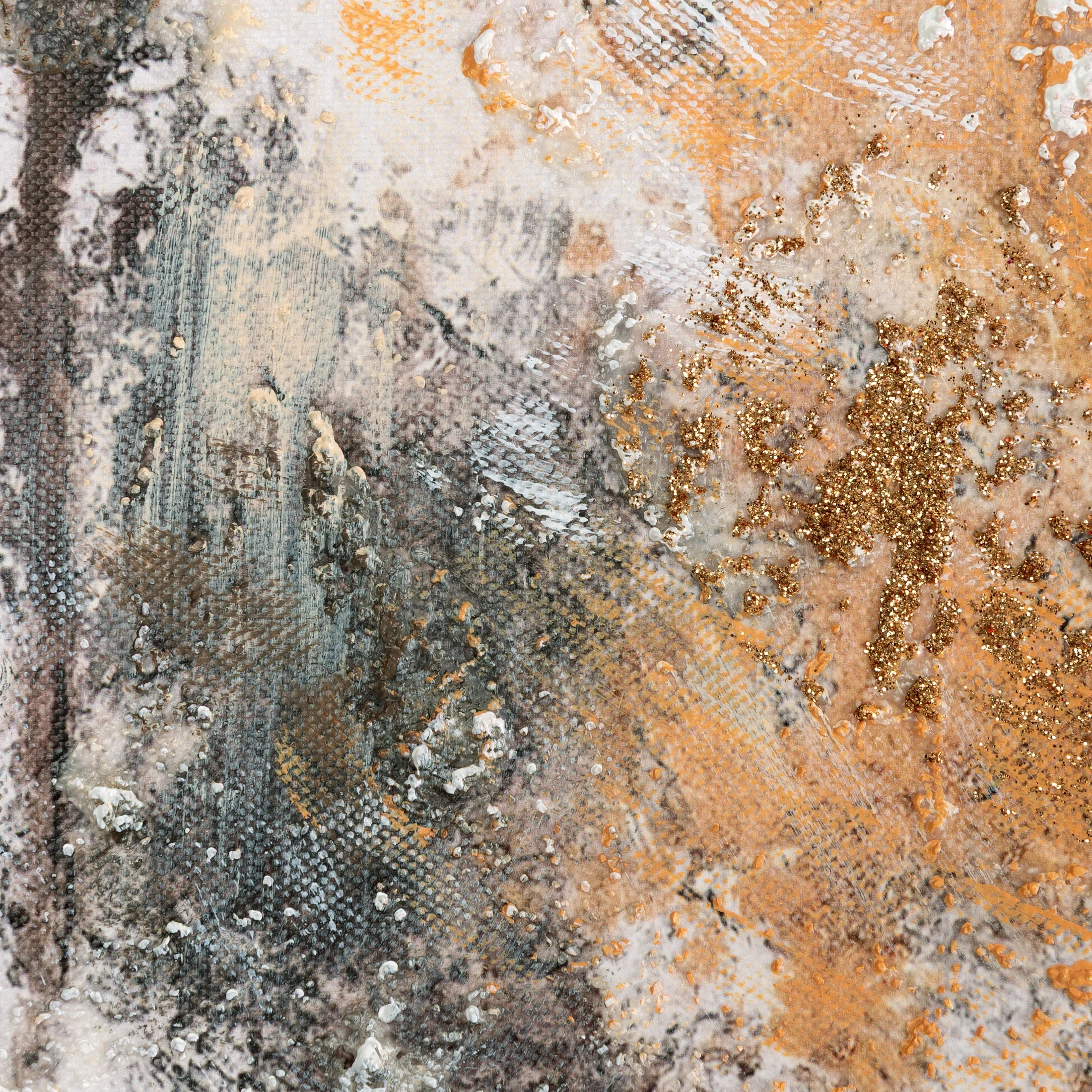 Obraz pejzaż popielato, miedziane ręcznie malowany na płótnie 70x100 cm