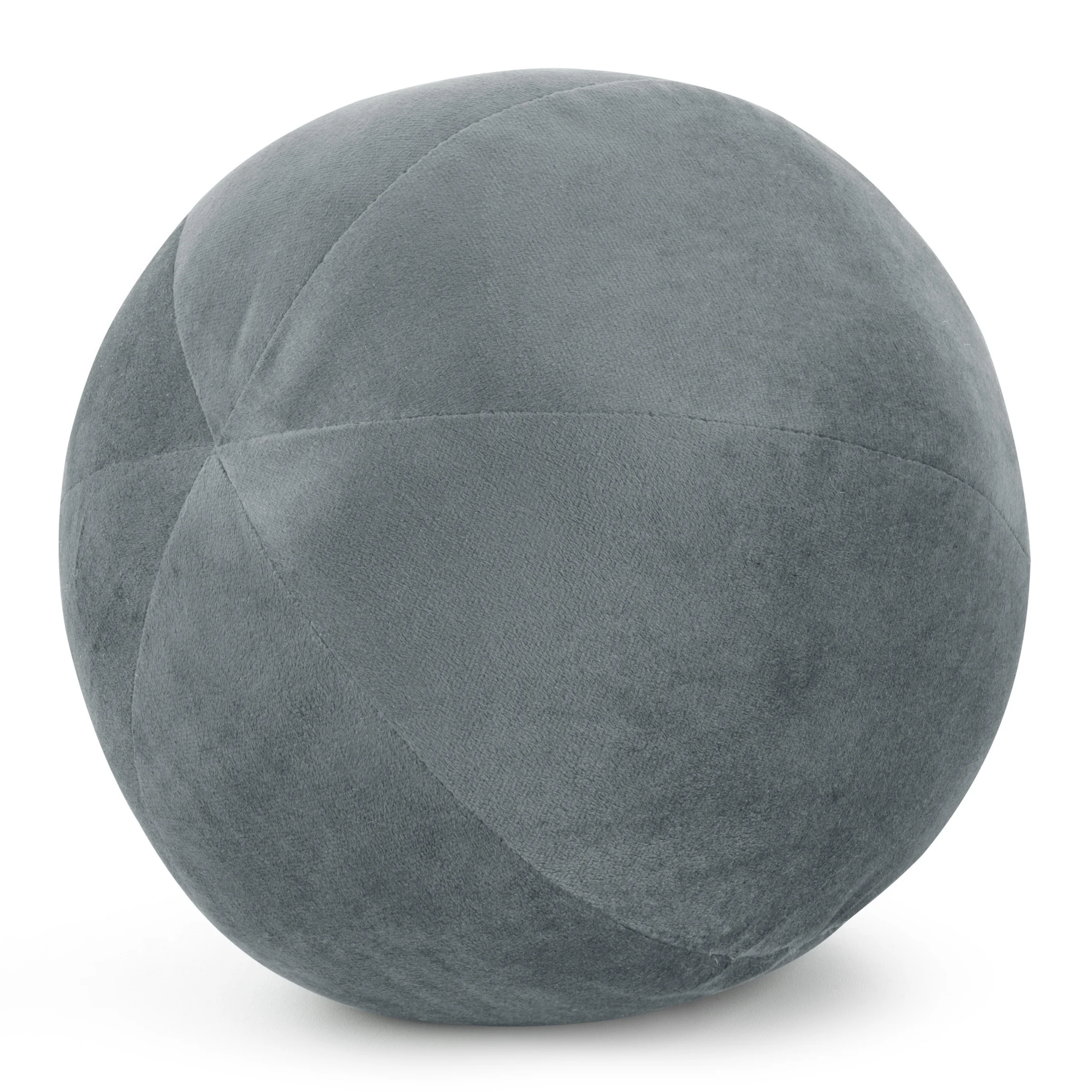 Poduszka dekoracyjna w formie kuli średnica 24 cm welwetowa srebrna GAJA