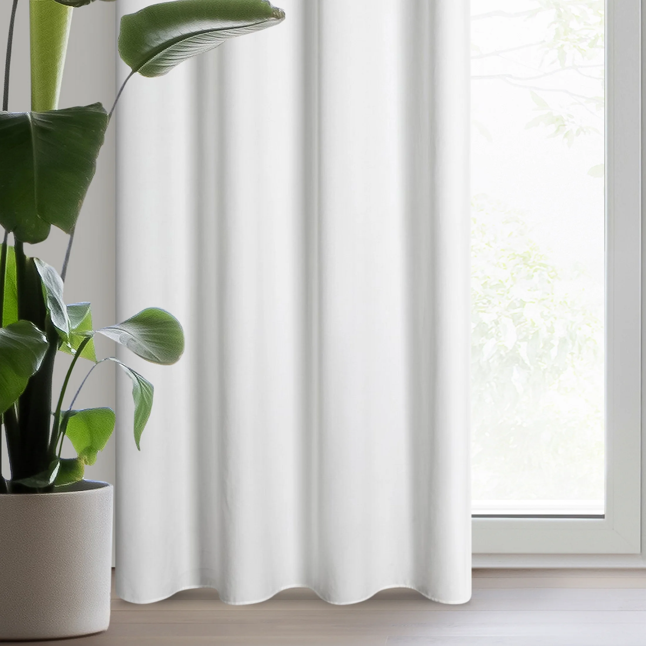 Zasłona welwetowa biała gładka 140x250 cm przelotka - PIERRE | eurofirany